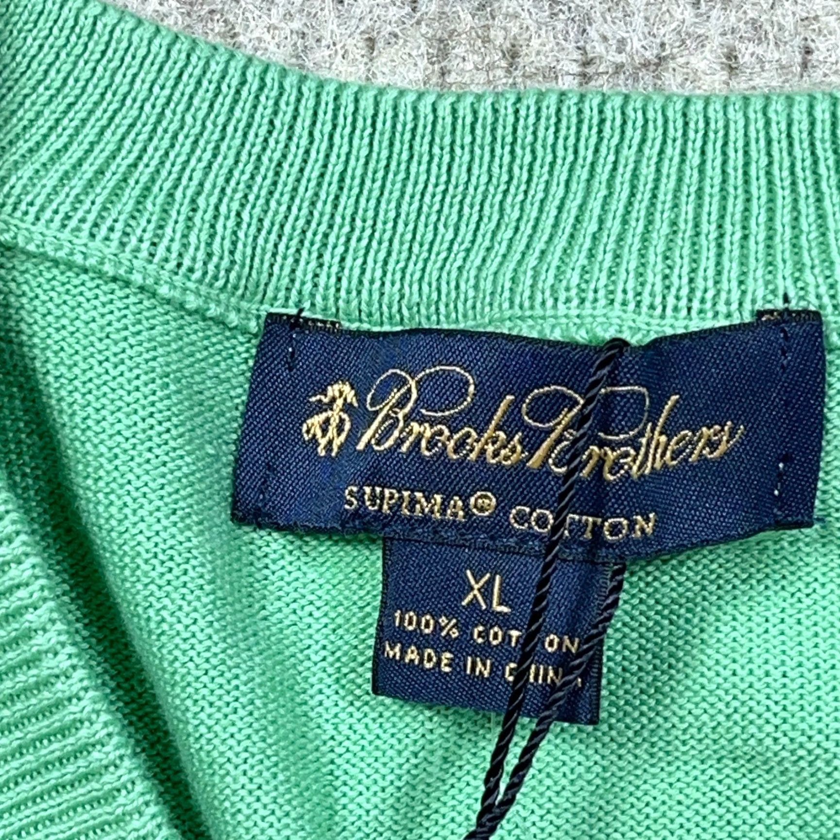Brooks Brothers Brooks Brothers Sweater Vest Men XL Green V-Neck Supima Cotton Lightweight NEW Size US XL / EU 56 / 4 - 4 Thumbnail