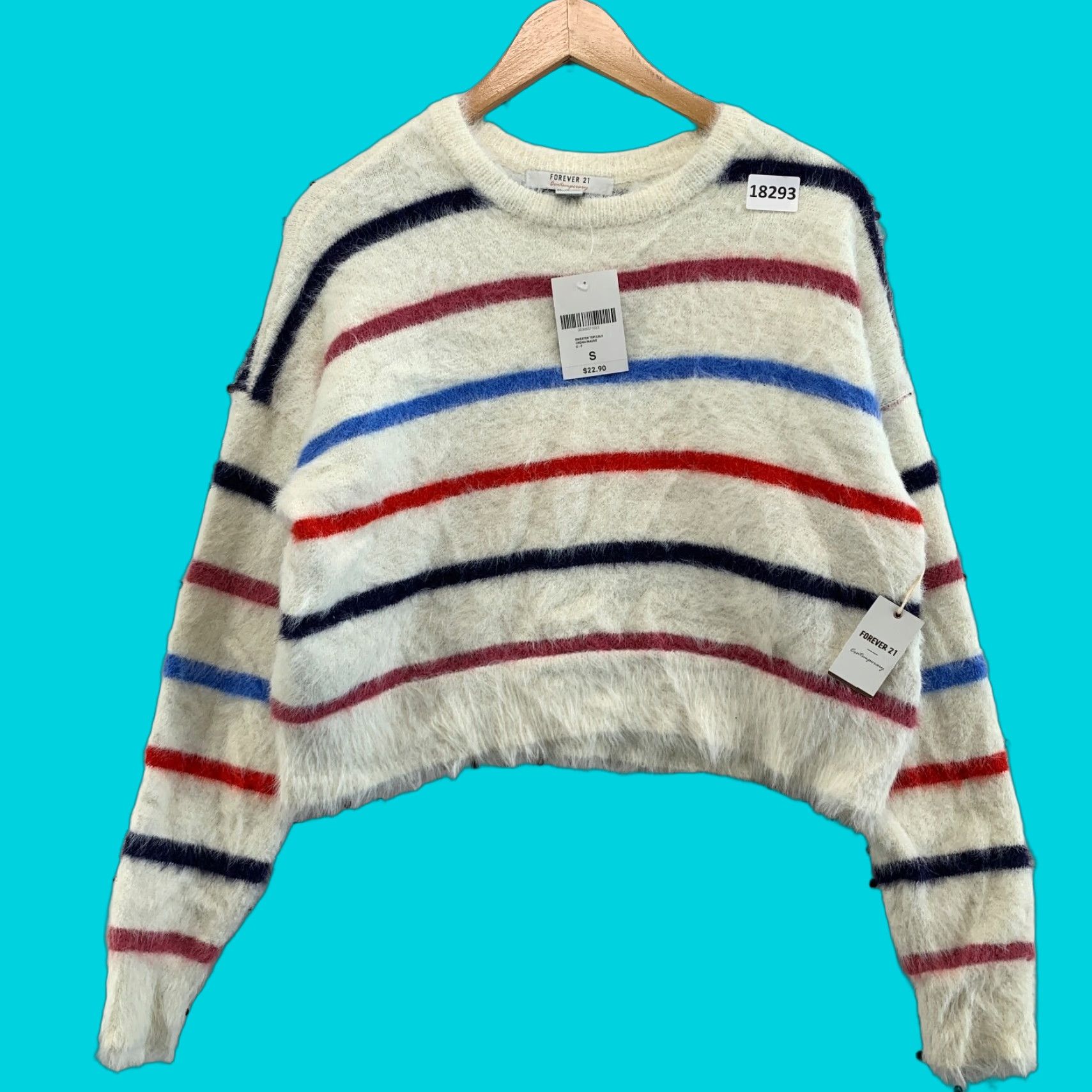 Forever 21 FOREVER 21 Striped Sweater Shirt Womens Small Pullover Multicolor Long Sleeve 90s? (If applicable) Size S / US 4 / IT 40 - 1 Thumbnail