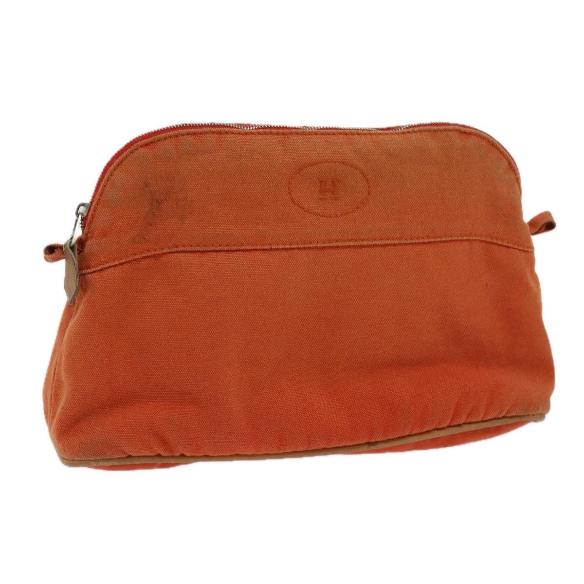 image of Hermes Bolide Pouch Canvas Orange Auth 62680, Women's