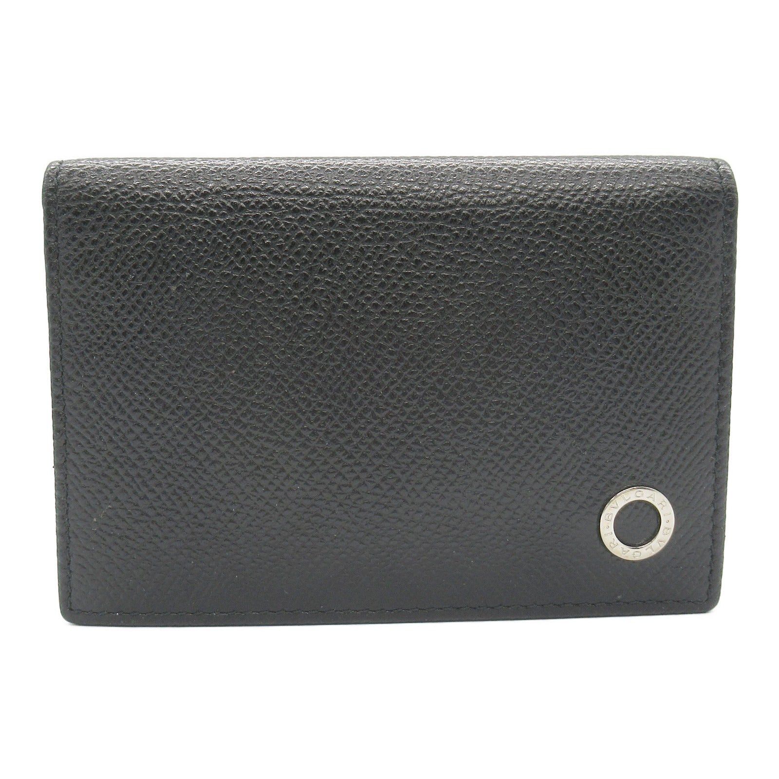 Bvlgari Bulgari Name Card Holder Leather Black