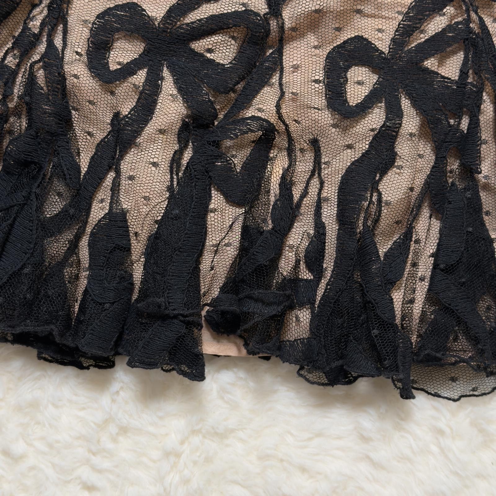 Other Vıntage Trelise Cooper Silk Lined Lace Bow Skirt Size 28" / US 6 / IT 42 - 5 Thumbnail