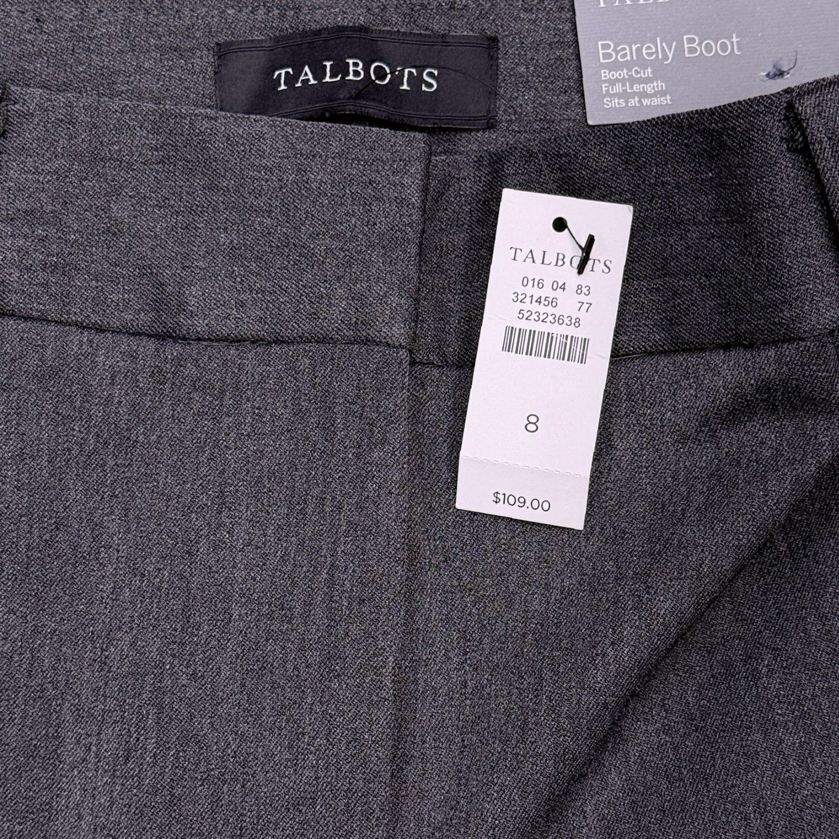 Talbots Talbots Pants Womens 8 Charcoal Heather Gray Full Length New Bootcut Stretch Dress Pants Fall Size 30" / US 8 / IT 44 - 4 Thumbnail