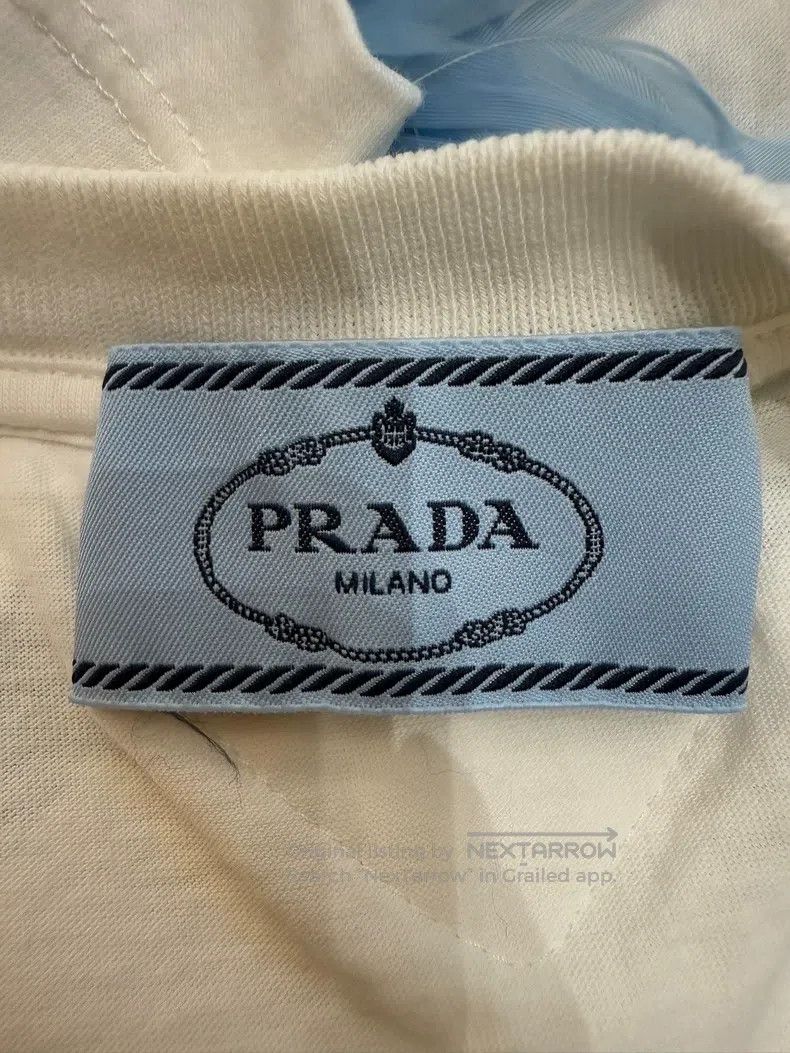 Prada Prada White feather beaded T-shirt Size S / US 4 / IT 40 - 4 Thumbnail