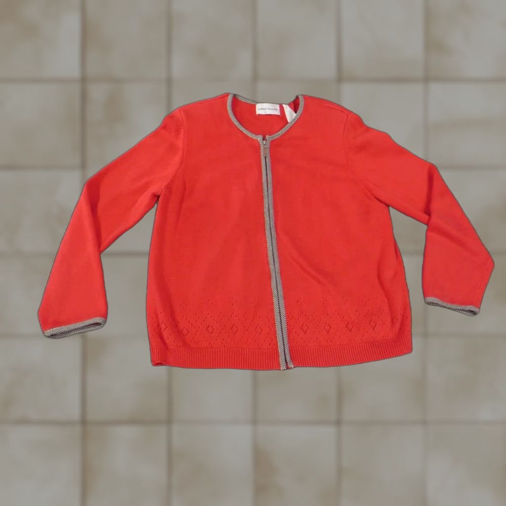 Vintage Alfred Dunner Sweater Raglan Sleeve Medium Red Knit Cotton Acrylic Spandex Size M / US 6-8 / IT 42-44 - 1 Thumbnail
