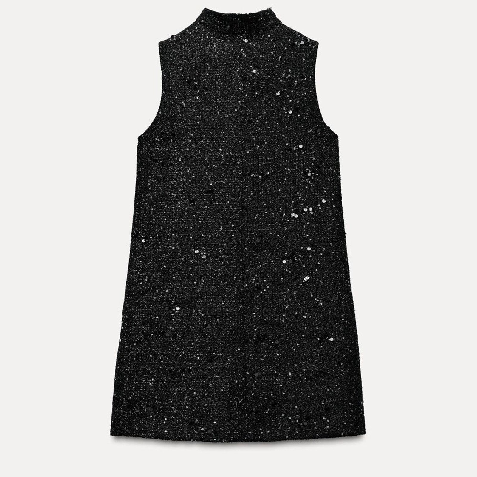 Zara ZARA Textured A-Line Dress Size L / US 10 / IT 46 - 12 Thumbnail