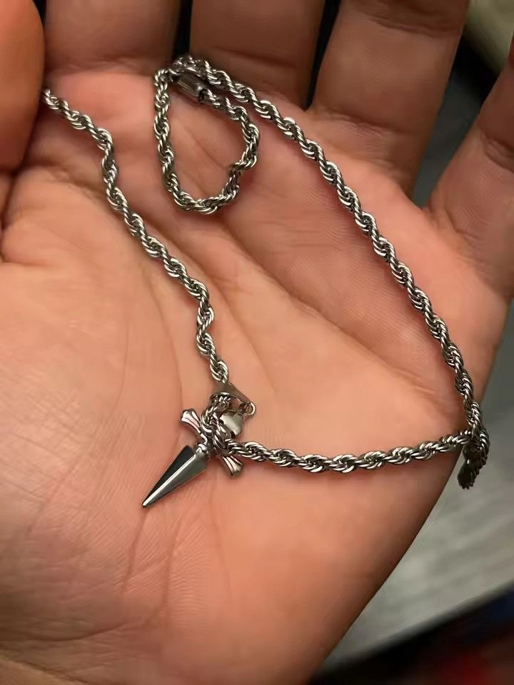 Jewelry Cross Dagger Pendant Necklace for Men Women Streetwear Size ONE SIZE - 2 Thumbnail