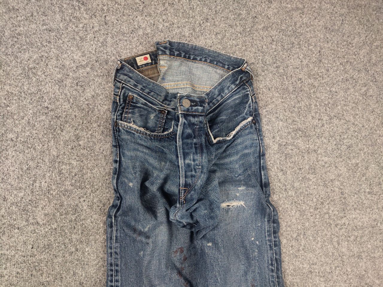 Edwin Vintage 90's Edwin Japan Selvedge paint denim Jeans Ed33m Size US 33 - 4 Thumbnail