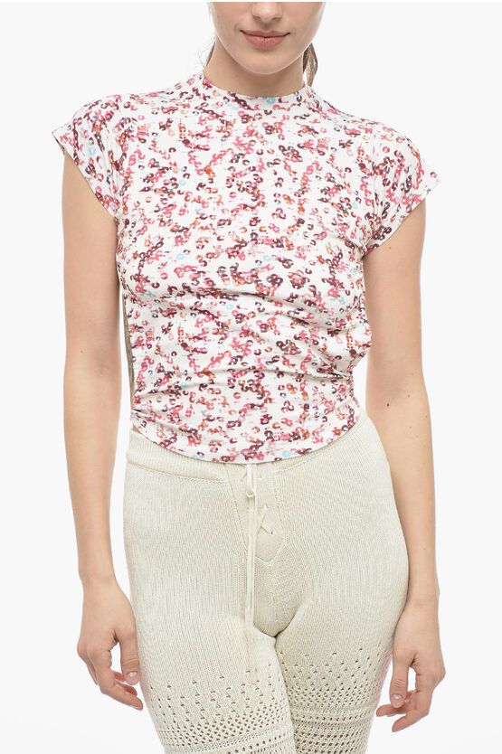 og1mm0624 Backless Short Sleeved Top in Multicolor