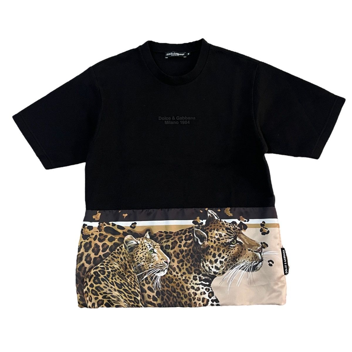Dolce & Gabbana Elegant Leopard Print Crew Neck Tee Size US M / EU 48-50 / 2 - 1 Thumbnail