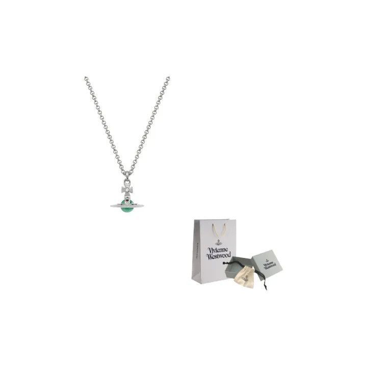 Vivienne Westwood Vivienne Westwood Petite Orb Mint Green Pendant Necklace -2 Size ONE SIZE - 1 Thumbnail