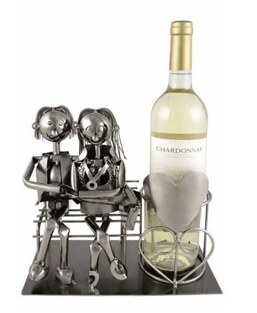 Other Statue Love Couple On The Bench Wine Bottle/Candle Holder Size ONE SIZE - 7 Thumbnail