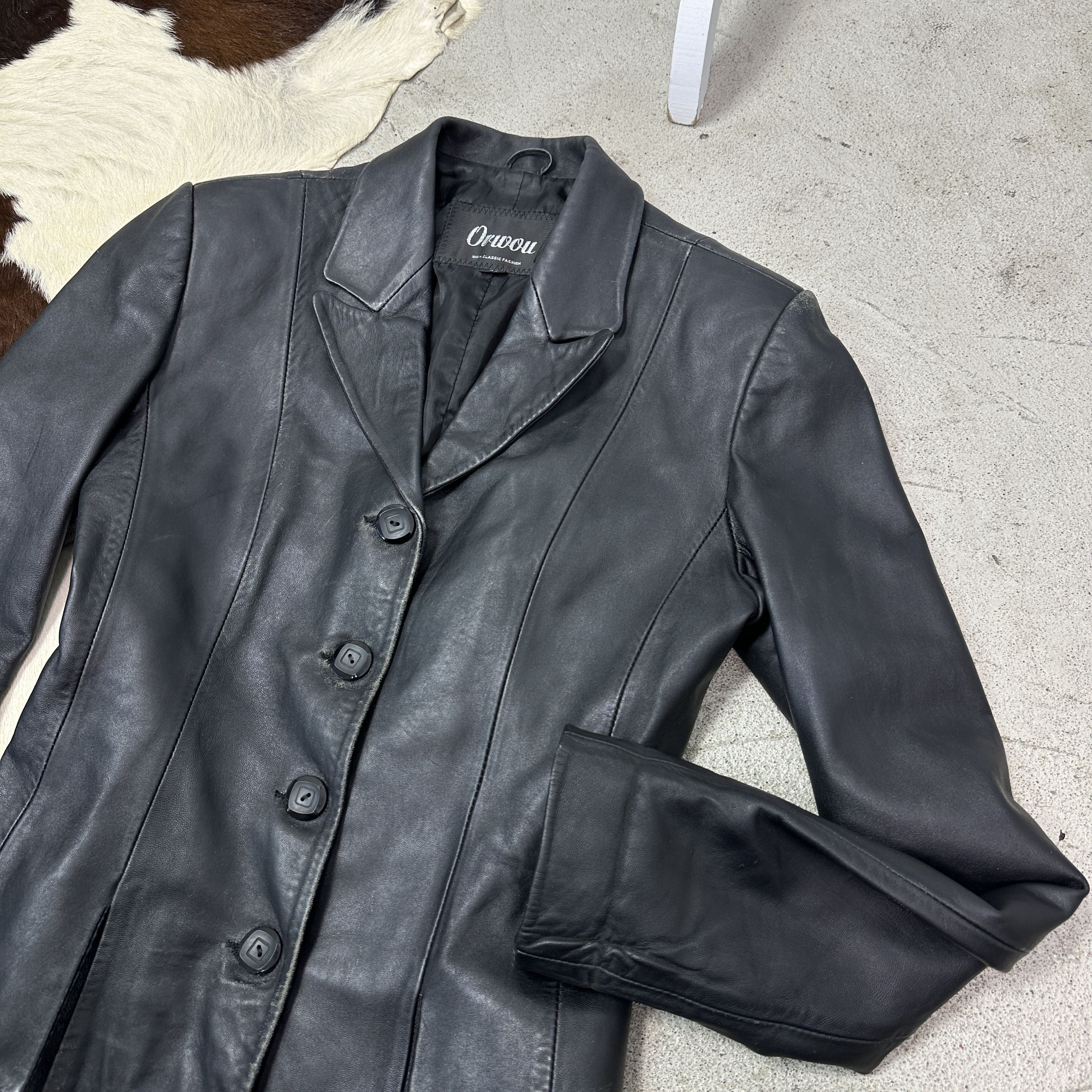 Gucci Vintage Leather Biker Grunge Buttoned Jacket 90s Size M / US 6-8 / IT 42-44 - 7 Thumbnail