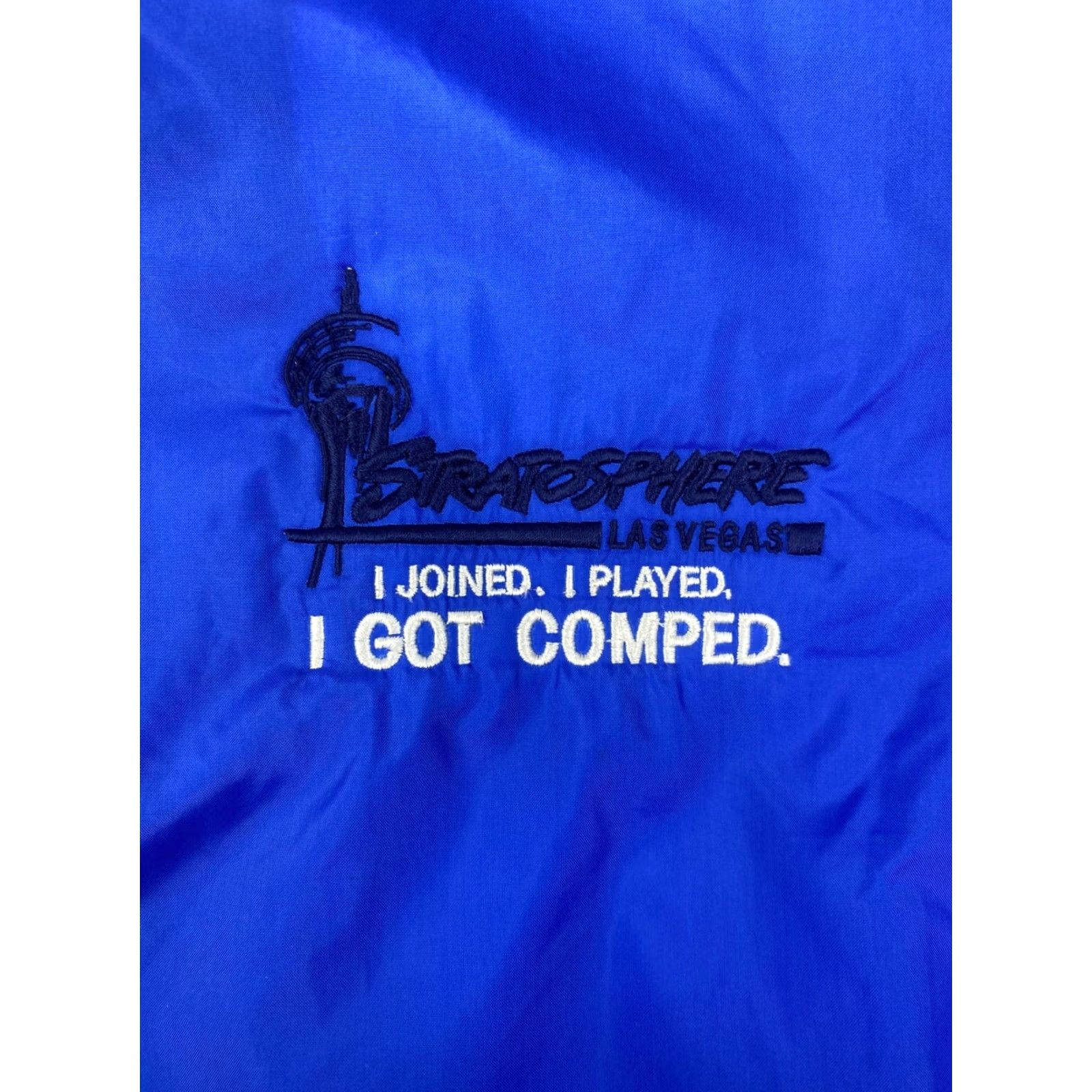 Vintage Cardinal Windbreaker Jacket Blue L Mens 90s Stratosphere I Joined. I Played. I Got Comped. Winbreaker Nylon Jacket 3557 Size US L / EU 52-54 / 3 - 2 Thumbnail