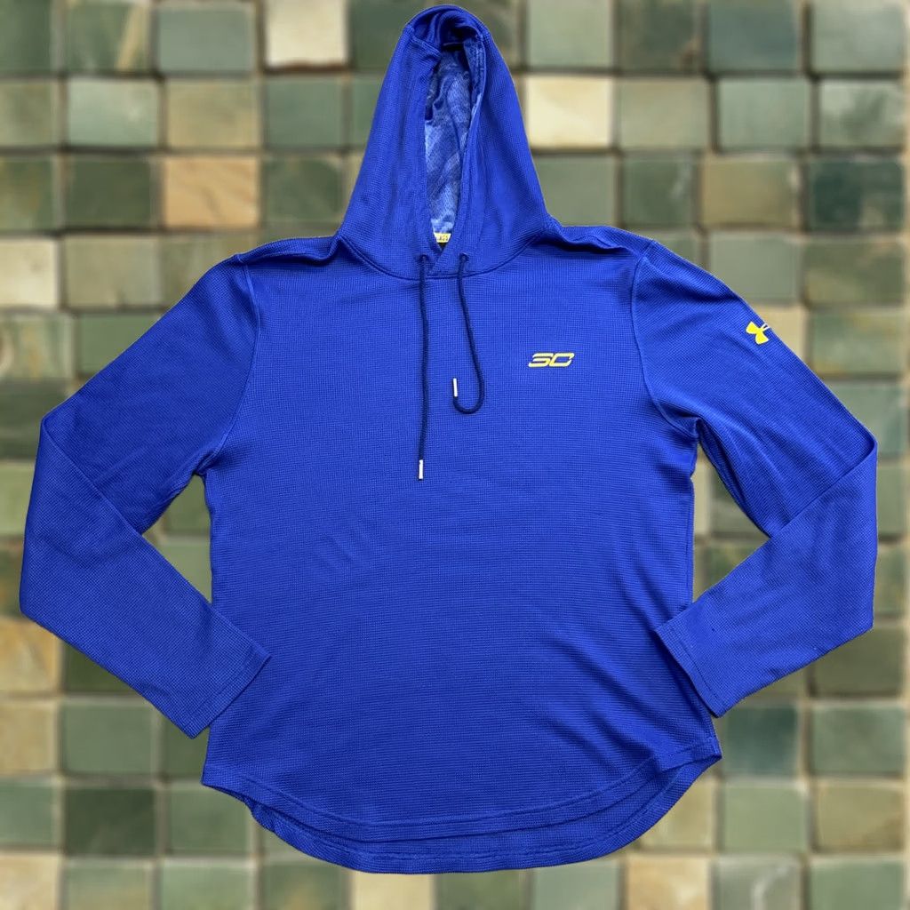 Under Armour Under Armour Hoodie Logo Full Zip SC Blue Waffle Knit Long Sleeve Medium Men M Size US M / EU 48-50 / 2 - 1 Thumbnail