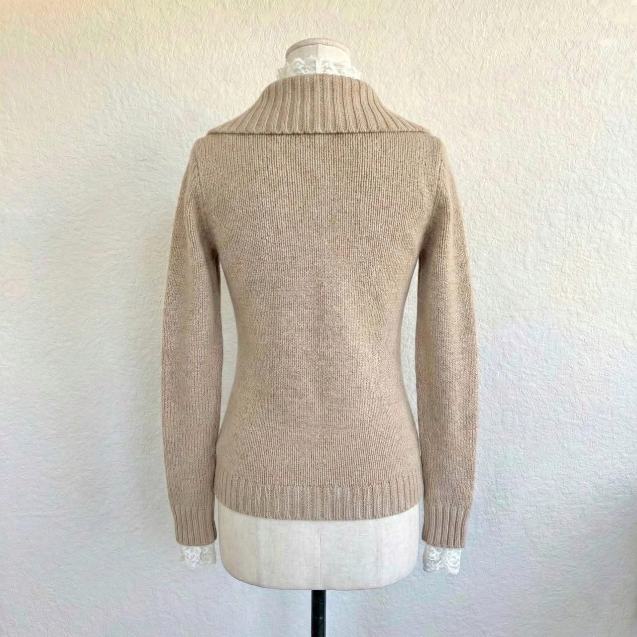 LIZ LISA Cream knit cardigan with button front and pockets, y2k Size M / US 6-8 / IT 42-44 - 4 Thumbnail