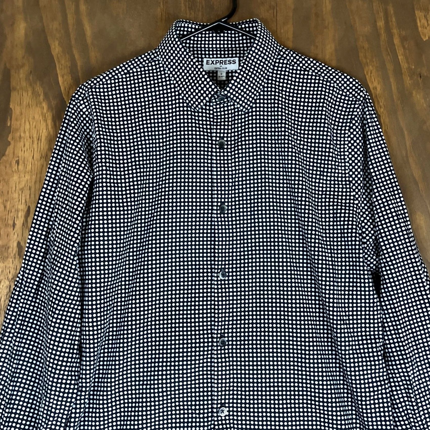 Express Express Womens Shirt Black White Dotted Extra Slim Button Down Long Sleeve L Women’s ShirtXS? Size L / US 10 / IT 46 - 2 Thumbnail