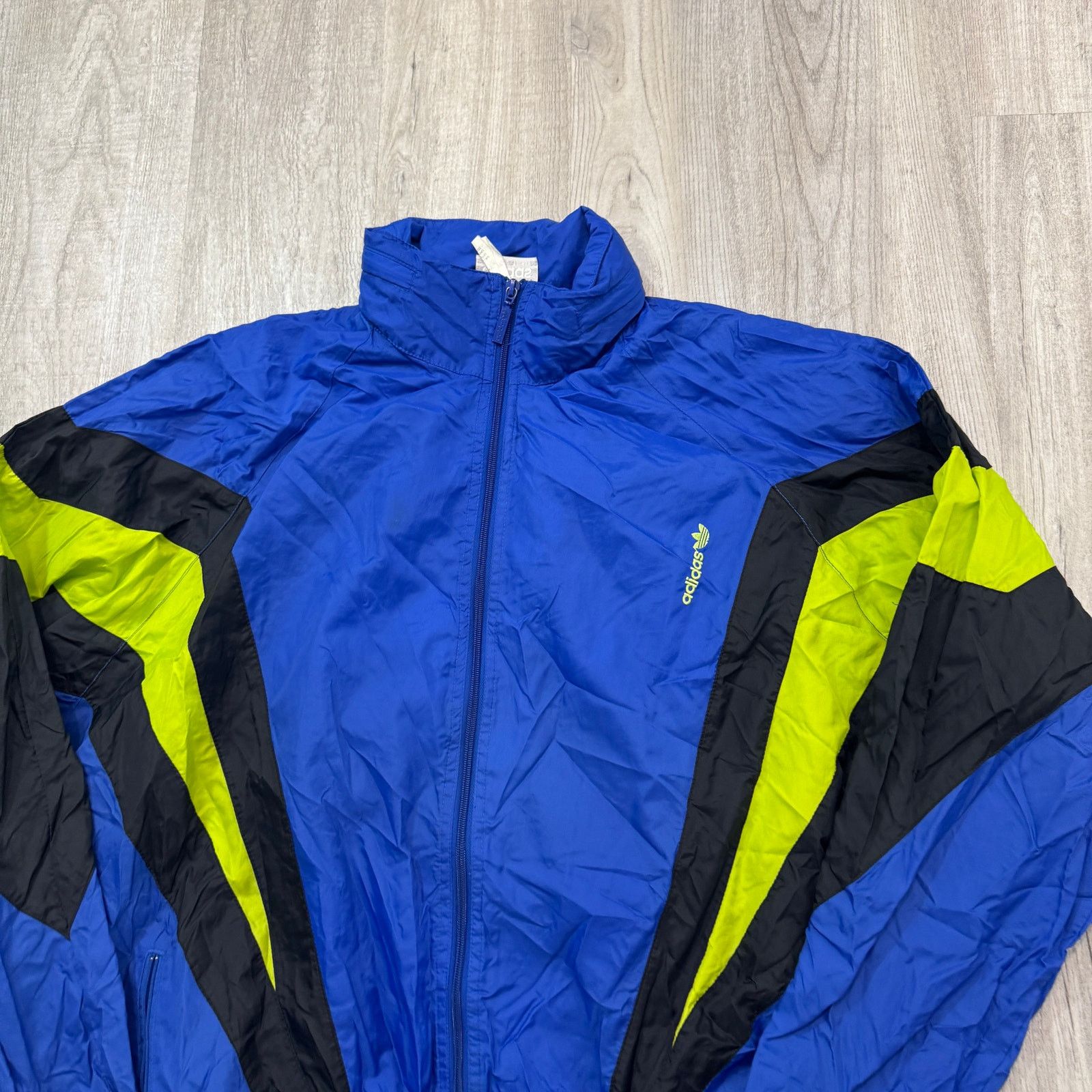 Adidas Vintage Adidas Windbreaker Jacket Mens Large Blue Green 90s Size US L / EU 52-54 / 3 - 2 Thumbnail