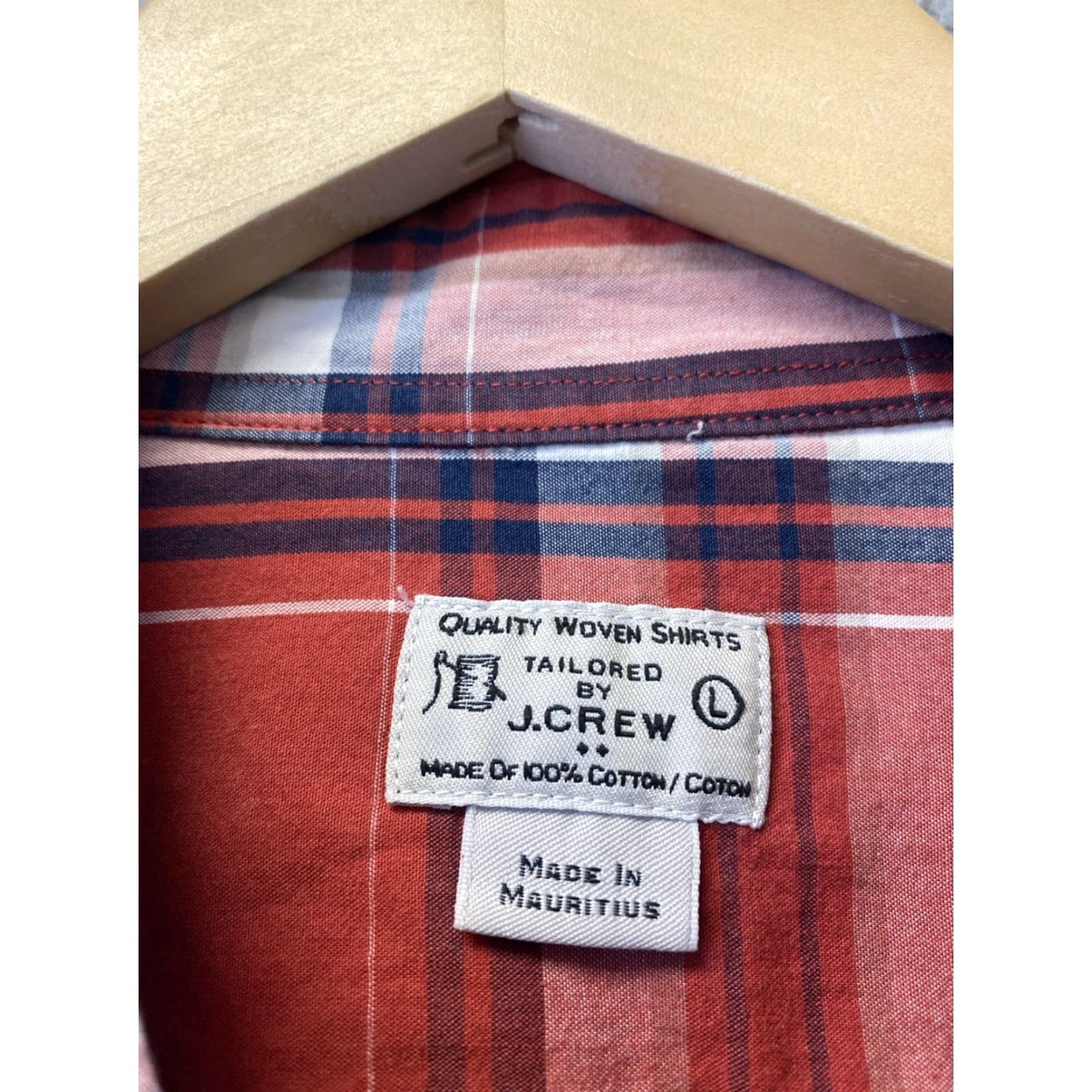 J.Crew VINTAGE J.CREW SHIRT Mens L Crimson Plaid Oxford 100% Cotton Slim Fit Button-Up Long Sleeve Size US L / EU 52-54 / 3 - 4 Thumbnail