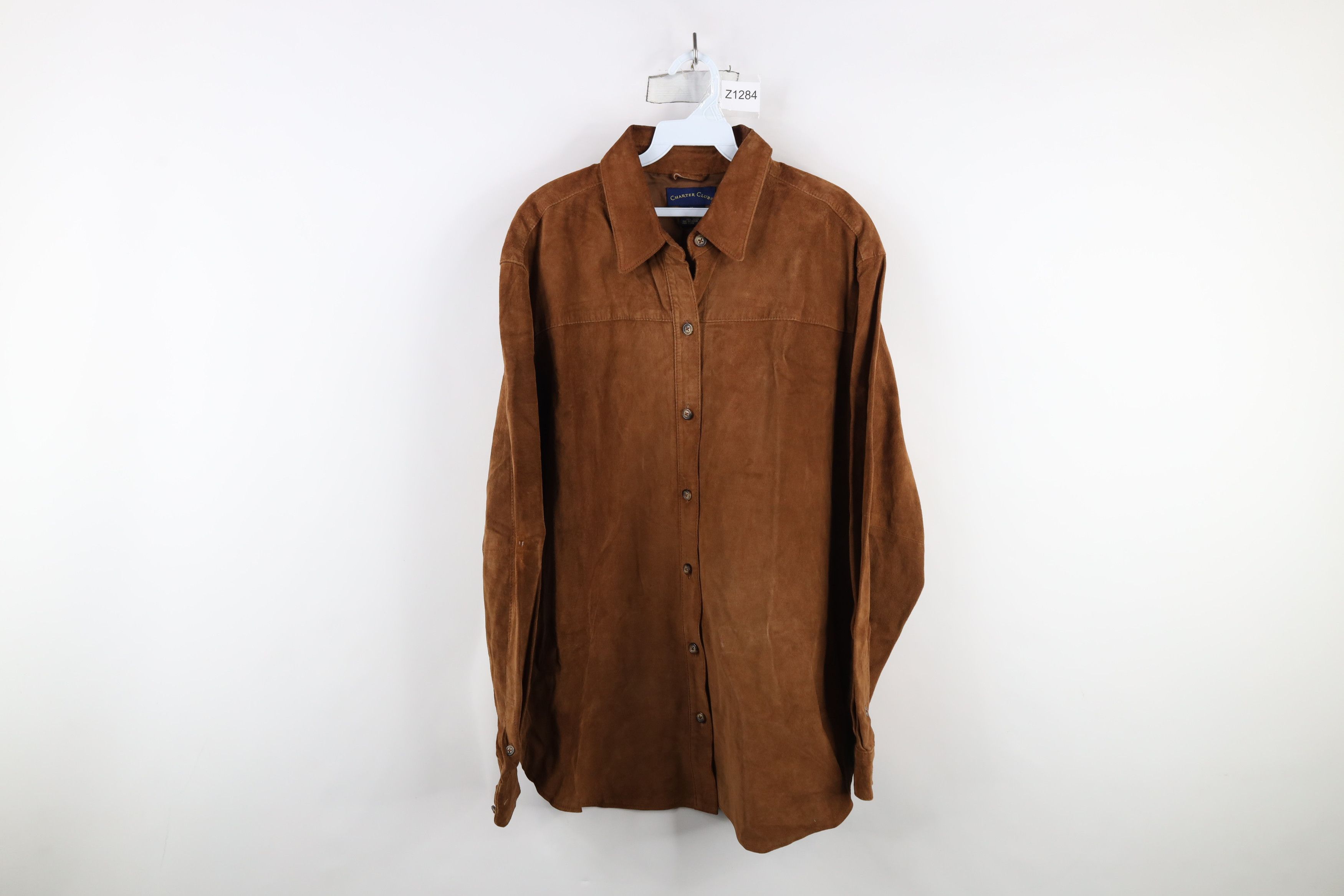 Vintage Vintage 90s Streetwear Suede Leather Shirt Jacket Jac Shirt Size XL / US 12-14 / IT 48-50 - 1 Thumbnail