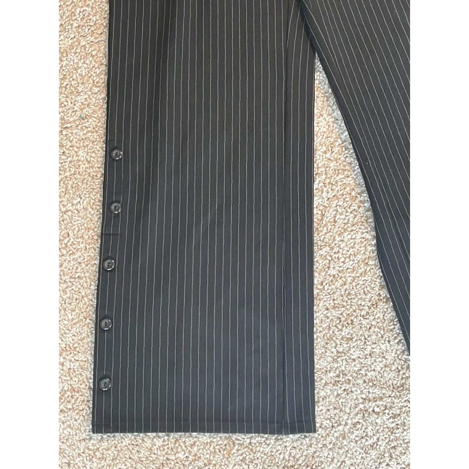 J. Jill J. Jill Jumpsuit XS Ponte Black White Striped V-Neck Stretch EUC One-Piece Women Regular Knit Sleeveless Party Casual Business Size 26" / US 2 / IT 38 - 5 Thumbnail