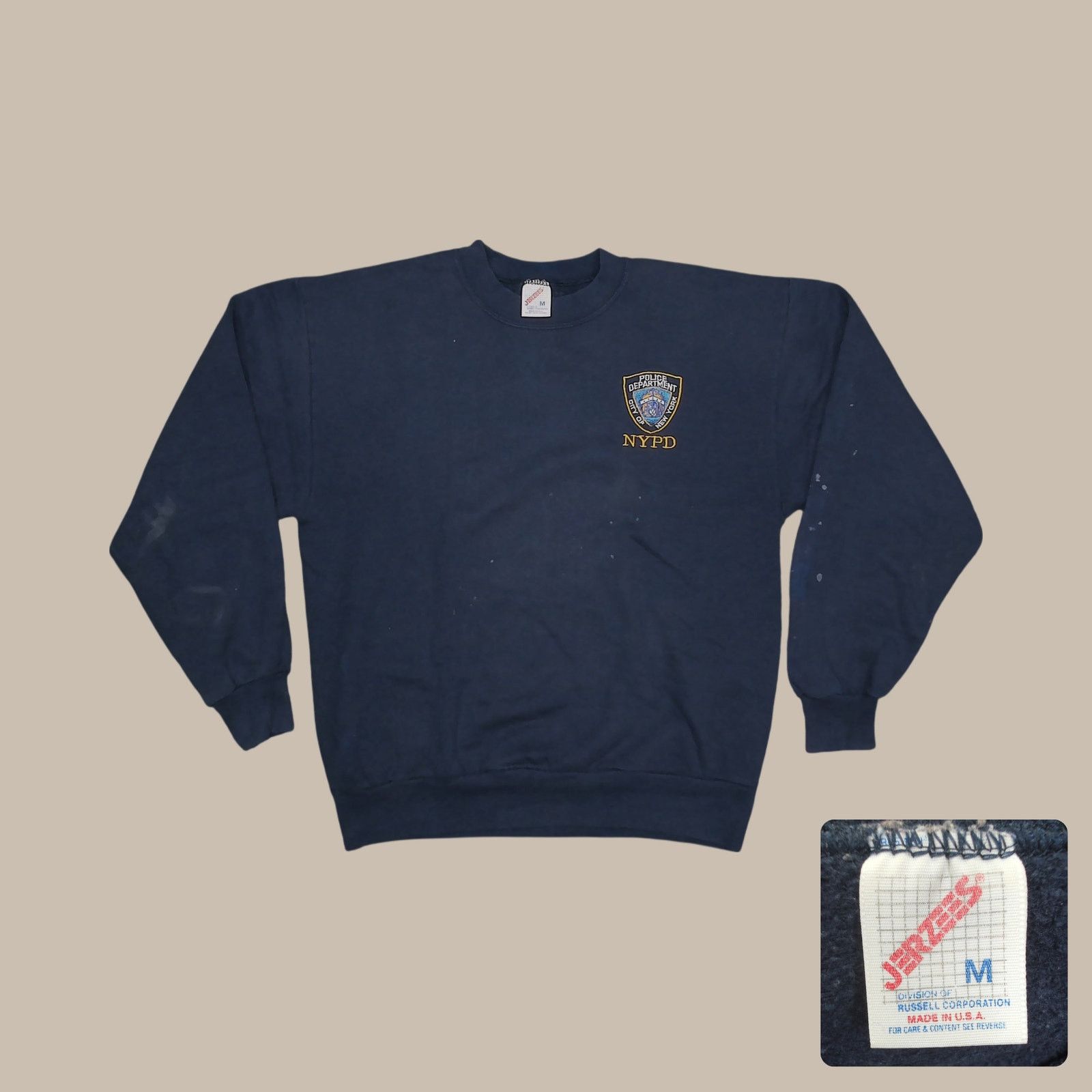 Jerzees VTG Jerzees Streetwear 90s Sun Faded Boxy NYPD Sweatshirt Size US M / EU 48-50 / 2 - 1 Thumbnail