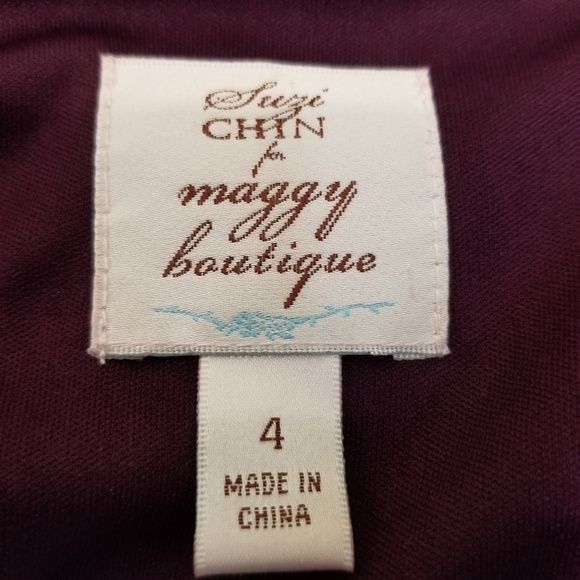 Other Suzi Chin Maggy Boutique Dress 4 Eggplant Purple Formal Prom Size S / US 4 / IT 40 - 5 Thumbnail