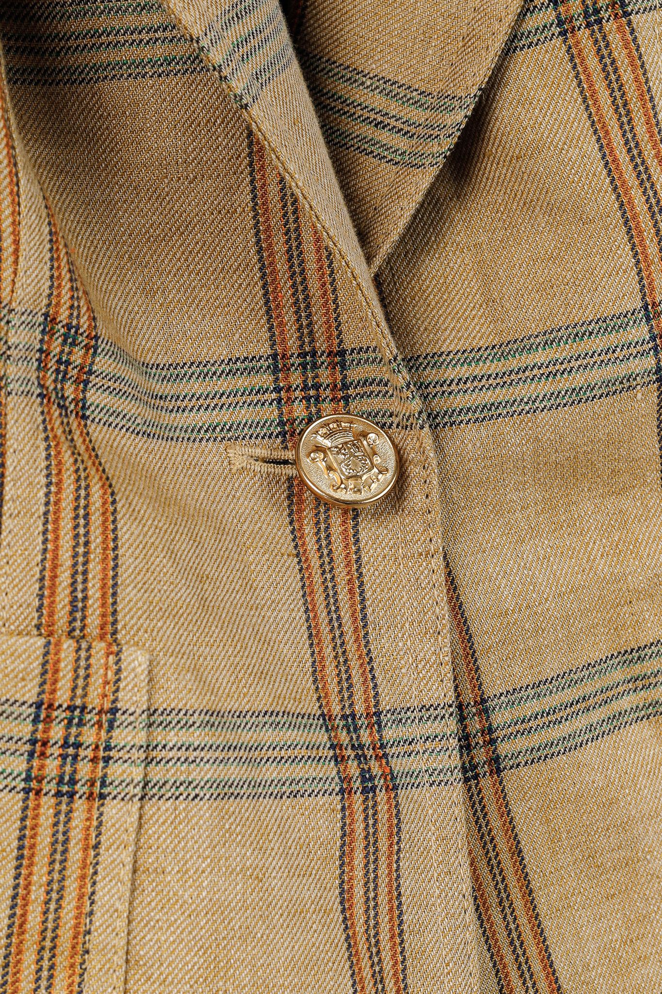 SMYTHE Smythe Patch Pocket Duchess Plaid Leather-Elbow-Patch Blazer Size M / US 6-8 / IT 42-44 - 8 Thumbnail