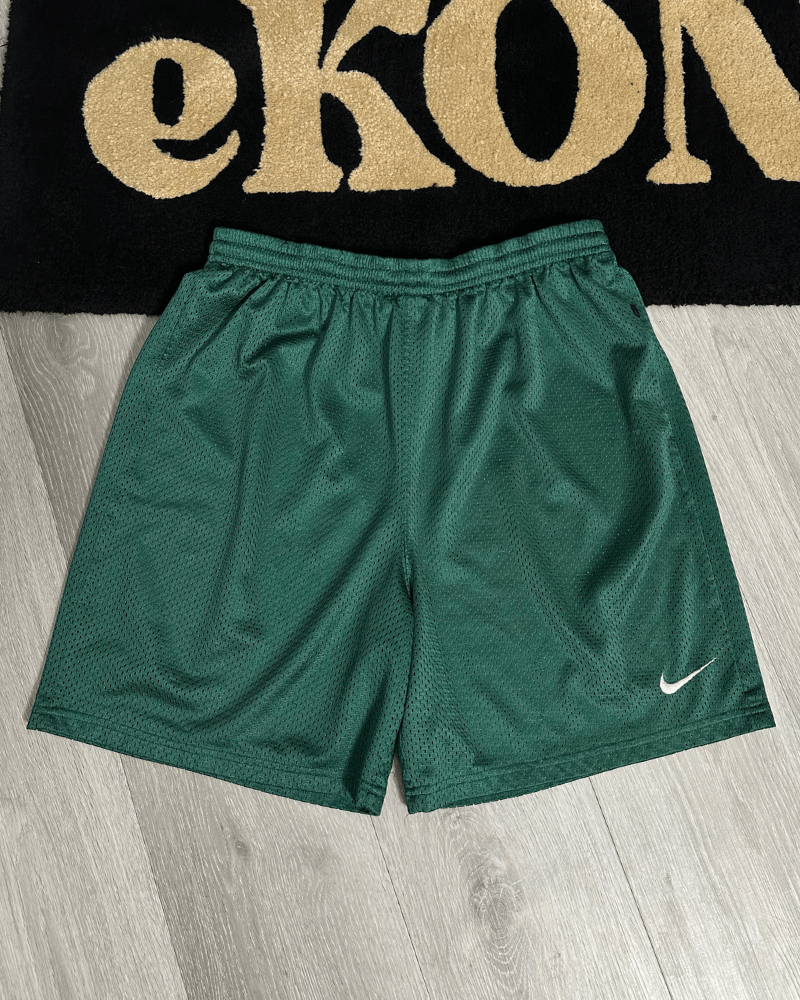 Pre-owned Nike X Vintage 90's Nike Men's Green Mesh Shorts - Size Medium