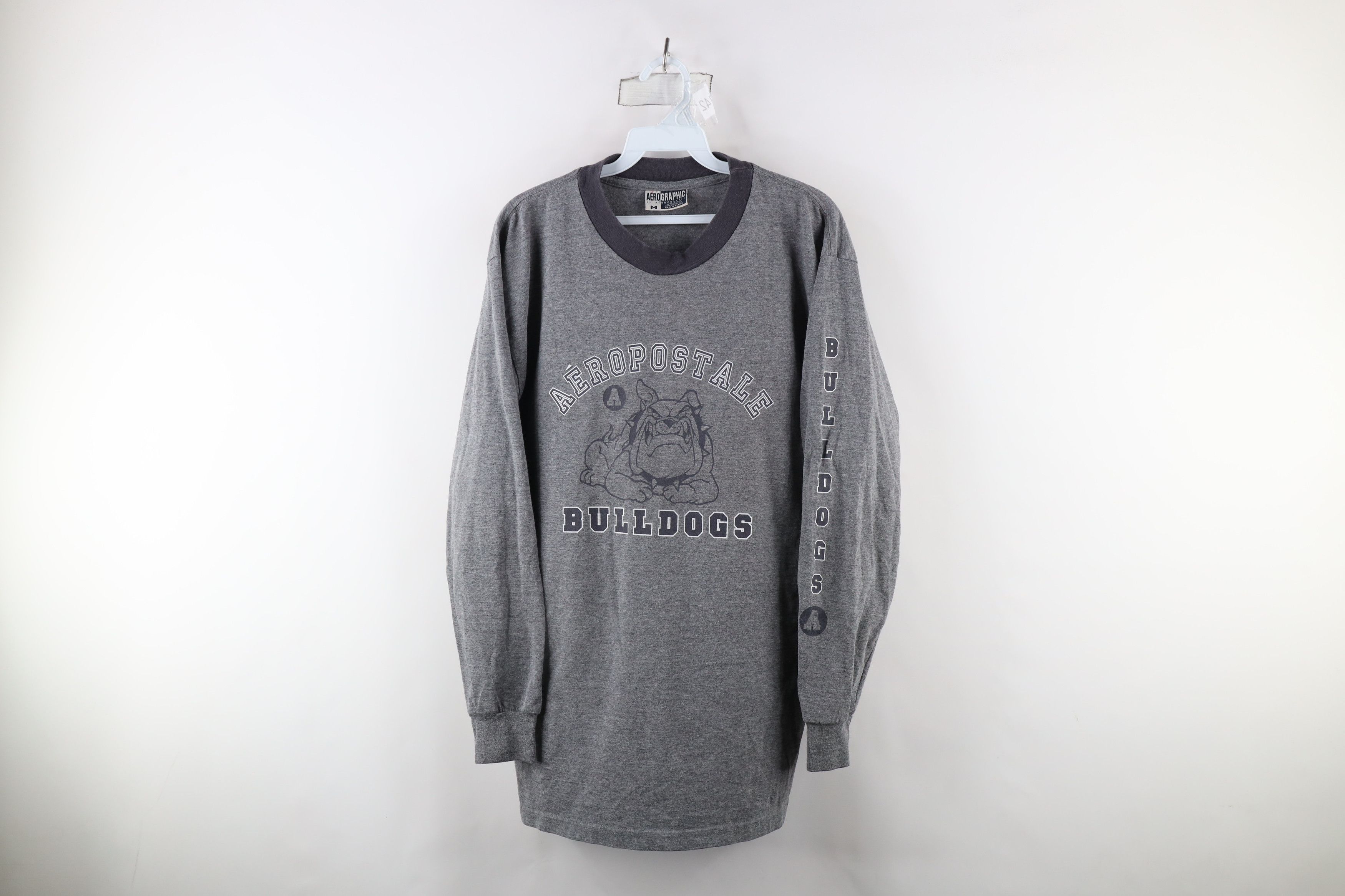 Aeropostale × Vintage Vintage 90s Aeropostale Spell Bulldogs Long Sleeve T-Shirt Size US M / EU 48-50 / 2 - 1 Thumbnail