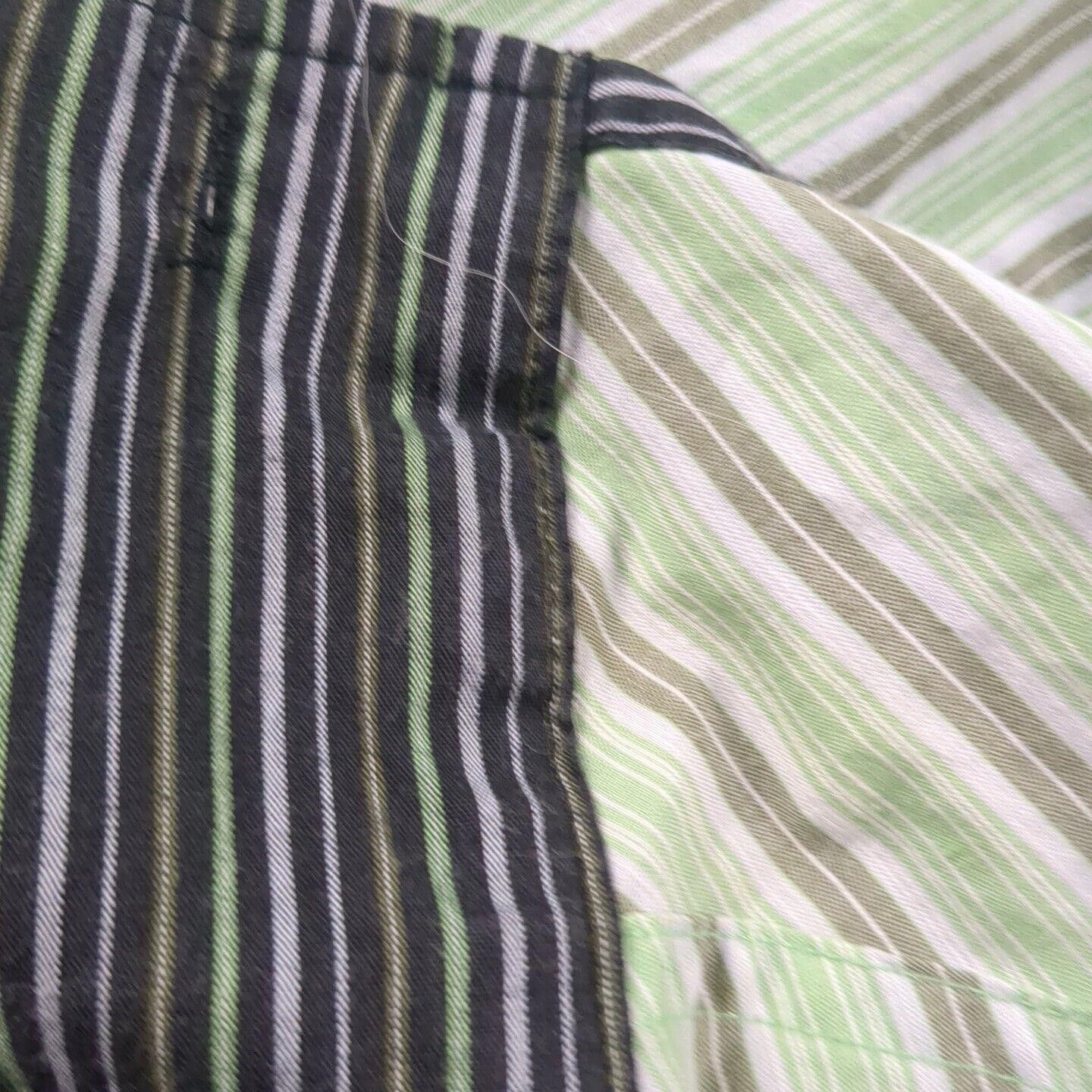Designer Gazoz Shirt Men XXL Green Stripe Contrast Collar French Cuff Size US XXL / EU 58 / 5 - 3 Thumbnail