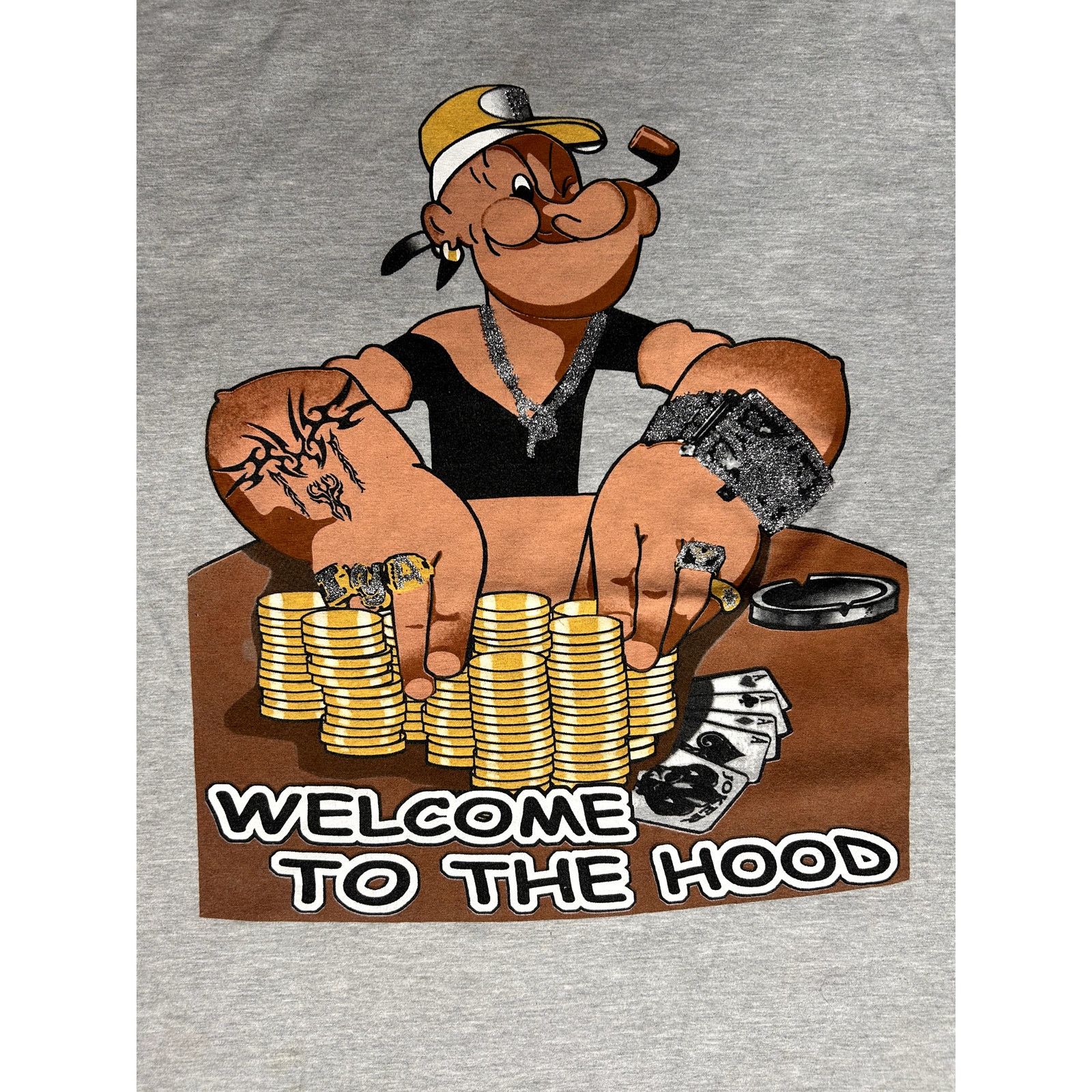 Vintage Vintage 90s Popeye The Sailor Man Welcome to the Hood Shirt Size US XXL / EU 58 / 5 - 3 Thumbnail