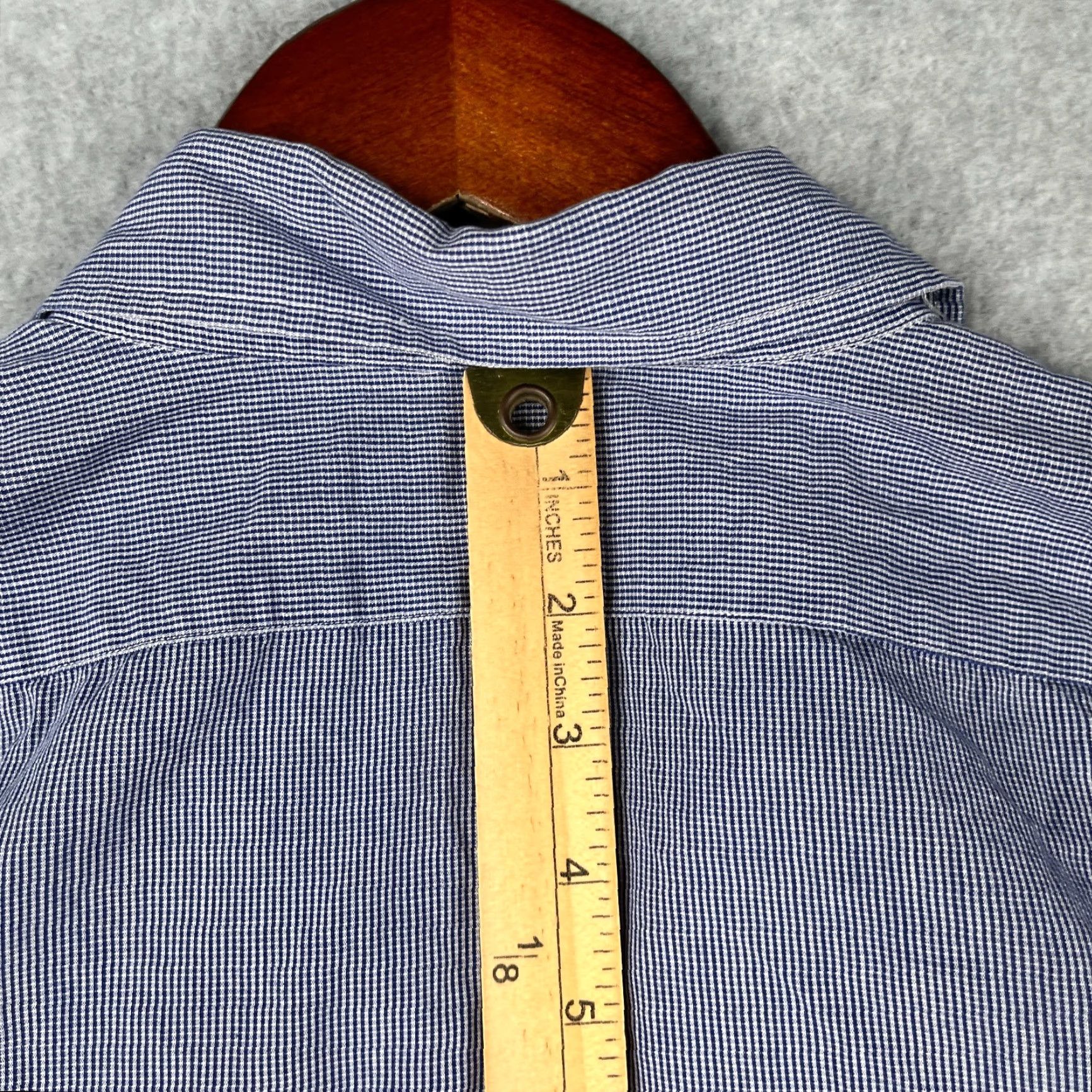 Polo Ralph Lauren Polo Ralph Lauren Shirt 17.5 Blue Mini Check Casual Button-Up Long Sleeve Men's Size US XXL / EU 58 / 5 - 7 Thumbnail