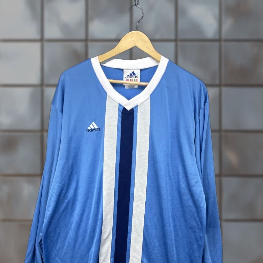 Adidas VINTAGE Adidas Soccer Jersey Long Sleeve Shirt XL Blue 90s Mens T-Shirt Size US XL / EU 56 / 4 - 1 Thumbnail