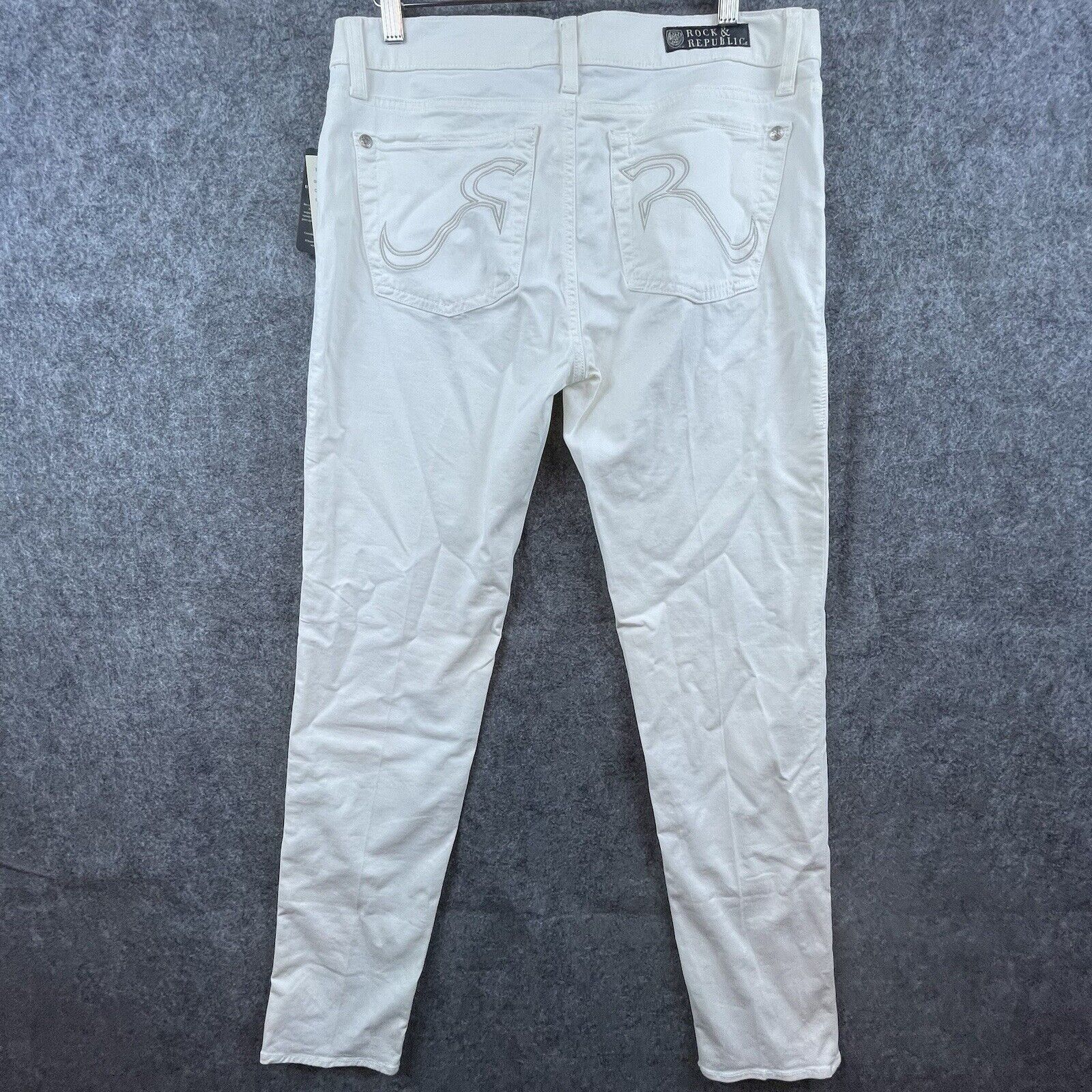 Rock & Republic Rock & Republic Jeans Womens 30 White 5 Pocket Skinny Posey Size 30" / US 8 / IT 44 - 2 Thumbnail
