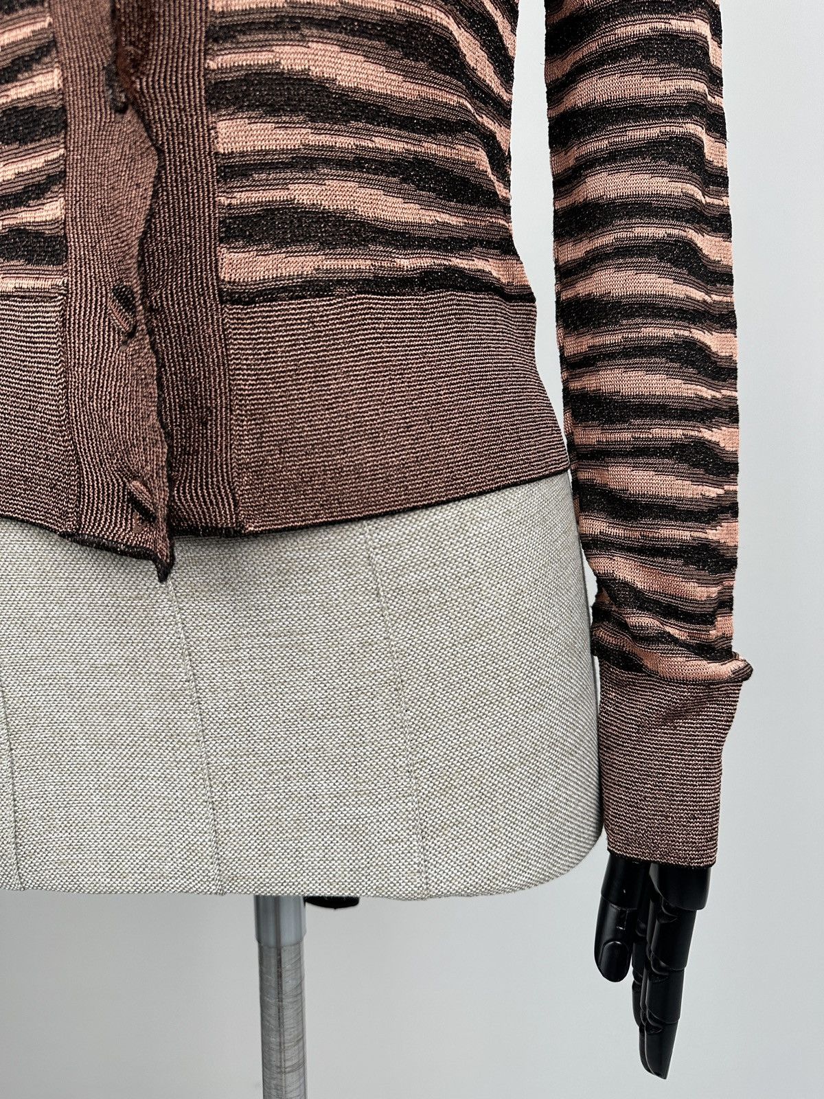 Missoni MISSONI Tiger Stripe Cropped Cardigan Shawl Collar Size S Size S / US 4 / IT 40 - 7 Thumbnail