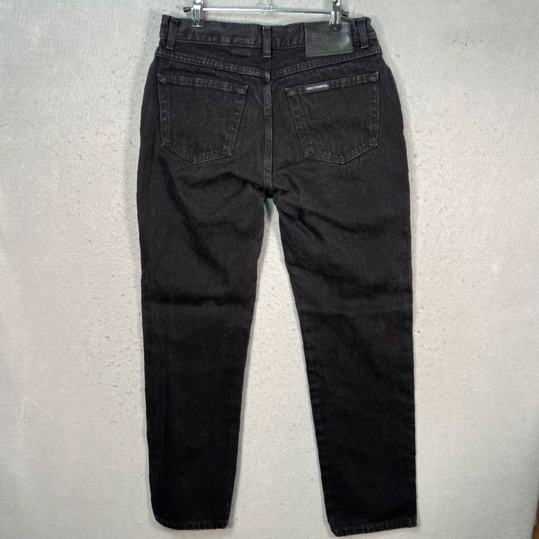 Harley Davidson VINTAGE Harley-Davidson Womens 8L Black Classic Fit Straight Leg Jeans 100% Cotton Denim Size 30" / US 8 / IT 44 - 2 Thumbnail