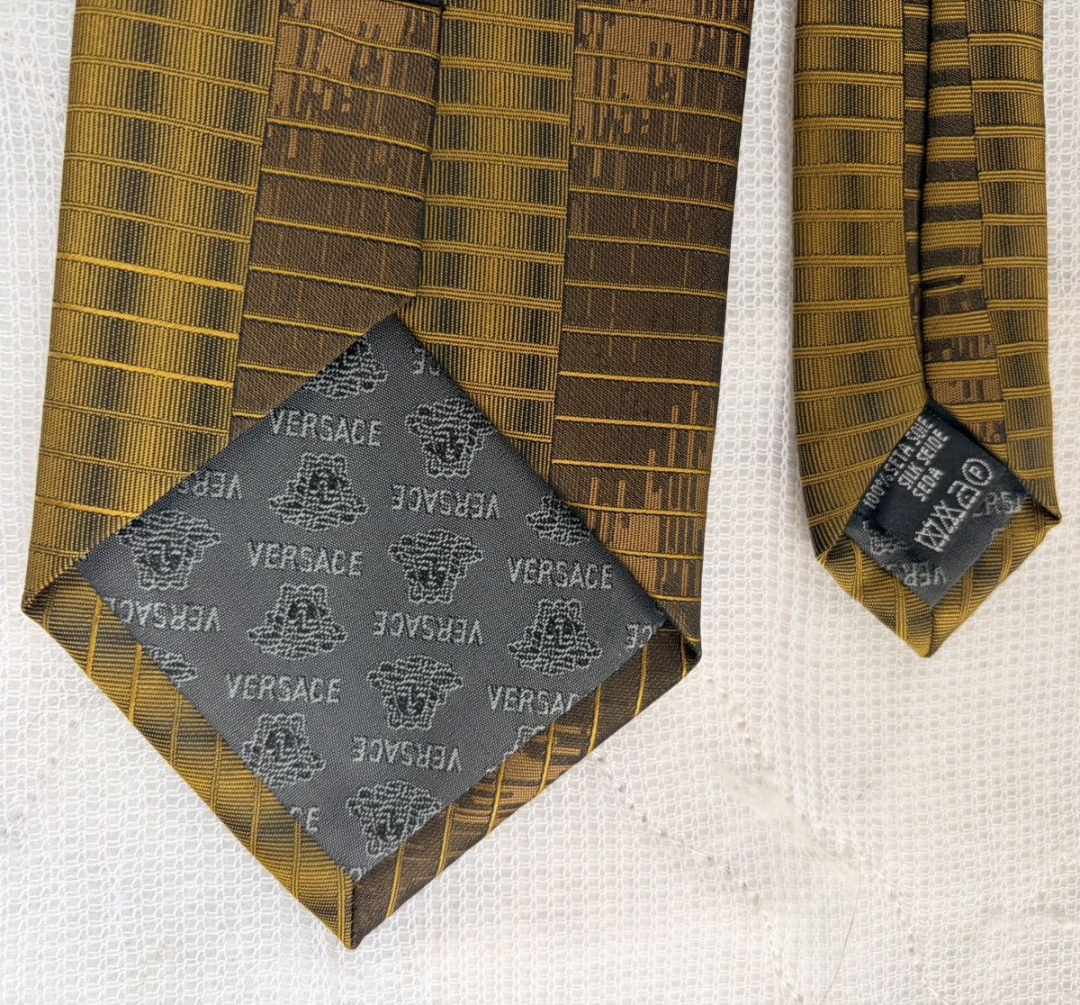 Versace Versace Medusa TIE Yellow Brown Men's NECKTIE Geometric Size ONE SIZE - 5 Thumbnail