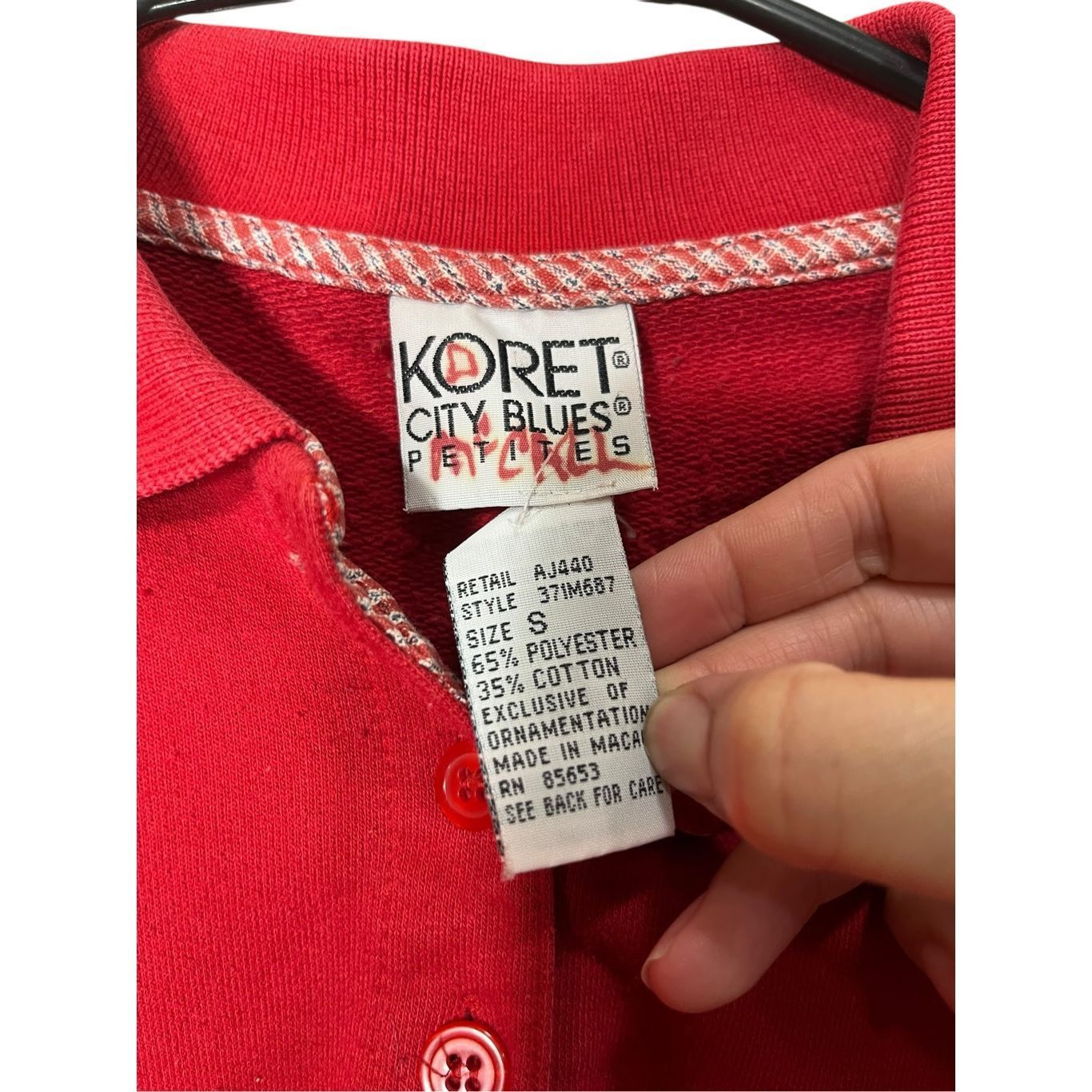 Other Koret City Blues Collared Pullover Sweatshirt Cotton Blend R Size S / US 4 / IT 40 - 6 Thumbnail