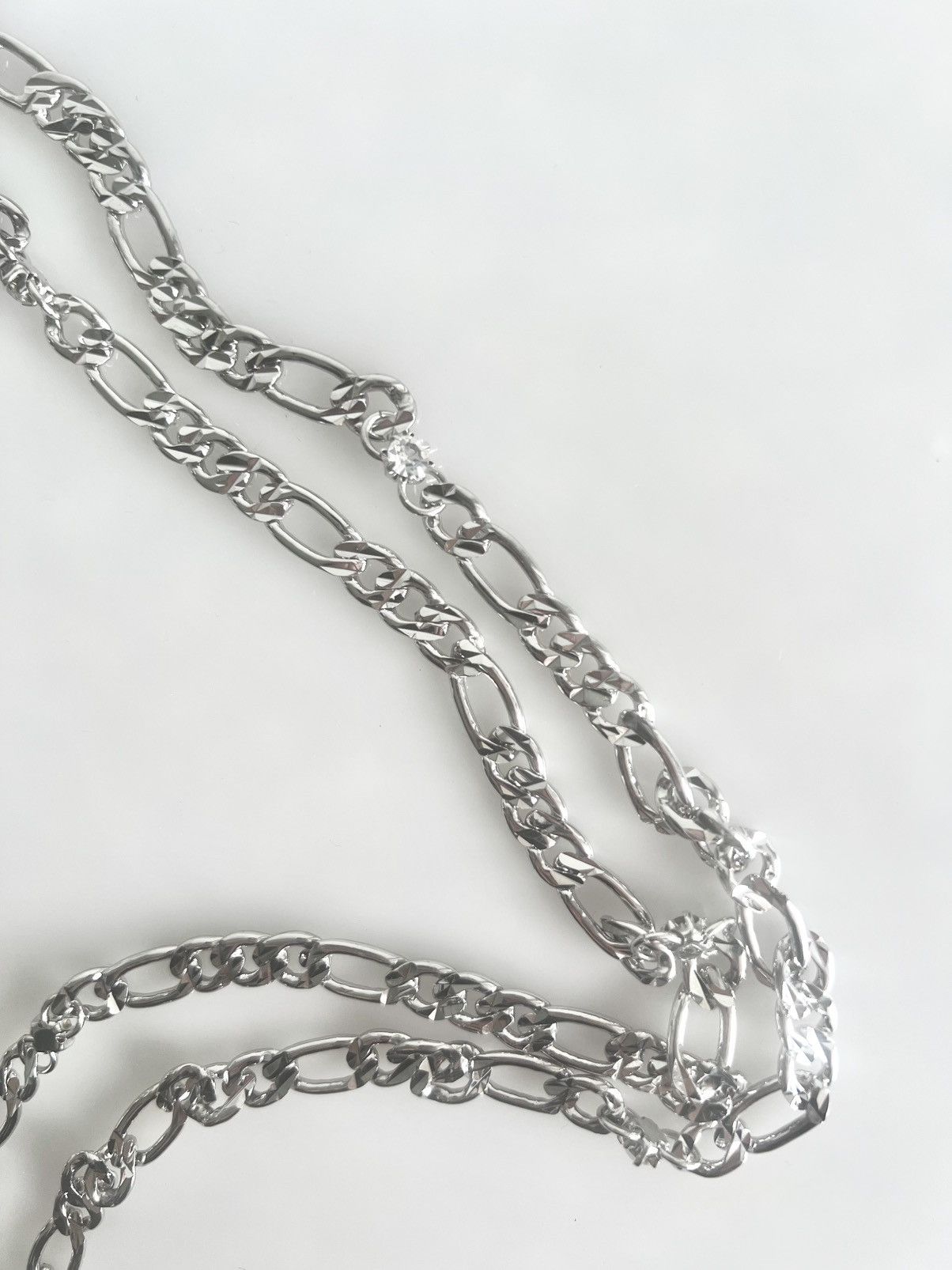 Yohji Yamamoto Yohji Yamamoto - Silver Crystal Long Chain Necklace Size ONE SIZE - 3 Thumbnail