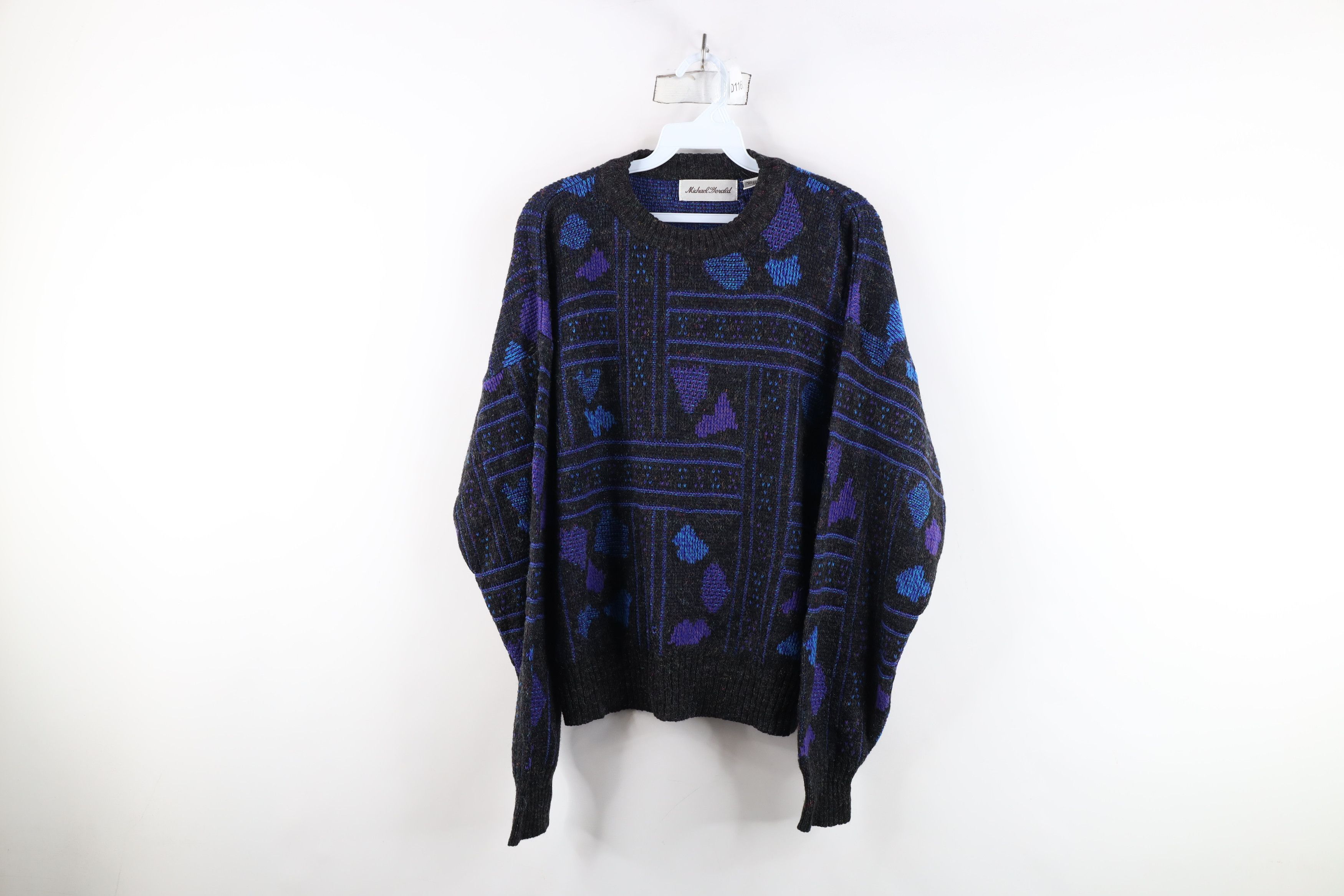 Vintage Vintage 90s Streetwear Fleck Geometric Knit Crewneck Sweater Size M / US 6-8 / IT 42-44 - 1 Thumbnail