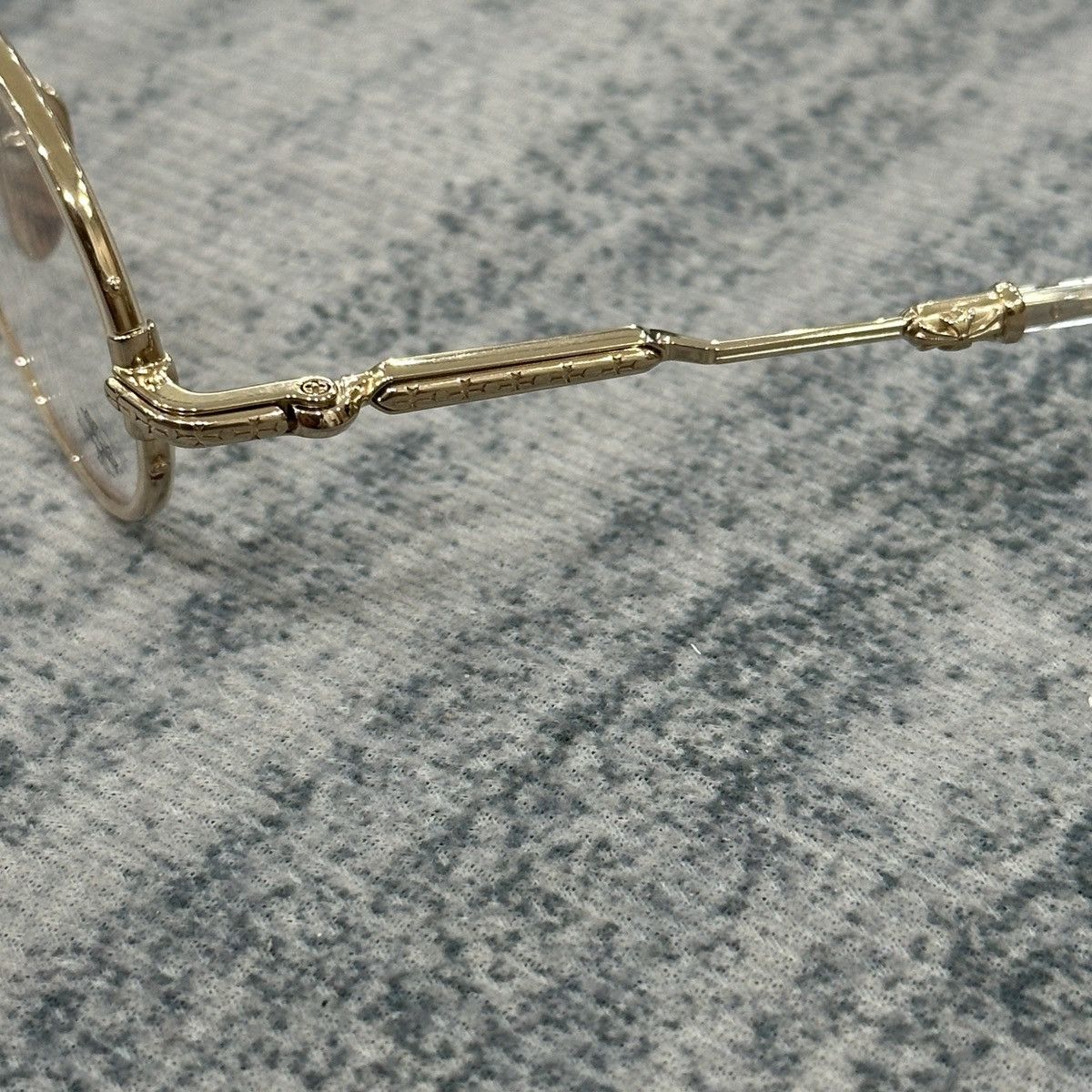 Chrome Hearts CHROME HEARTS EDITH F. CRYSTAL/GOLD PALTED EYEGLASSES Size ONE SIZE - 5 Thumbnail