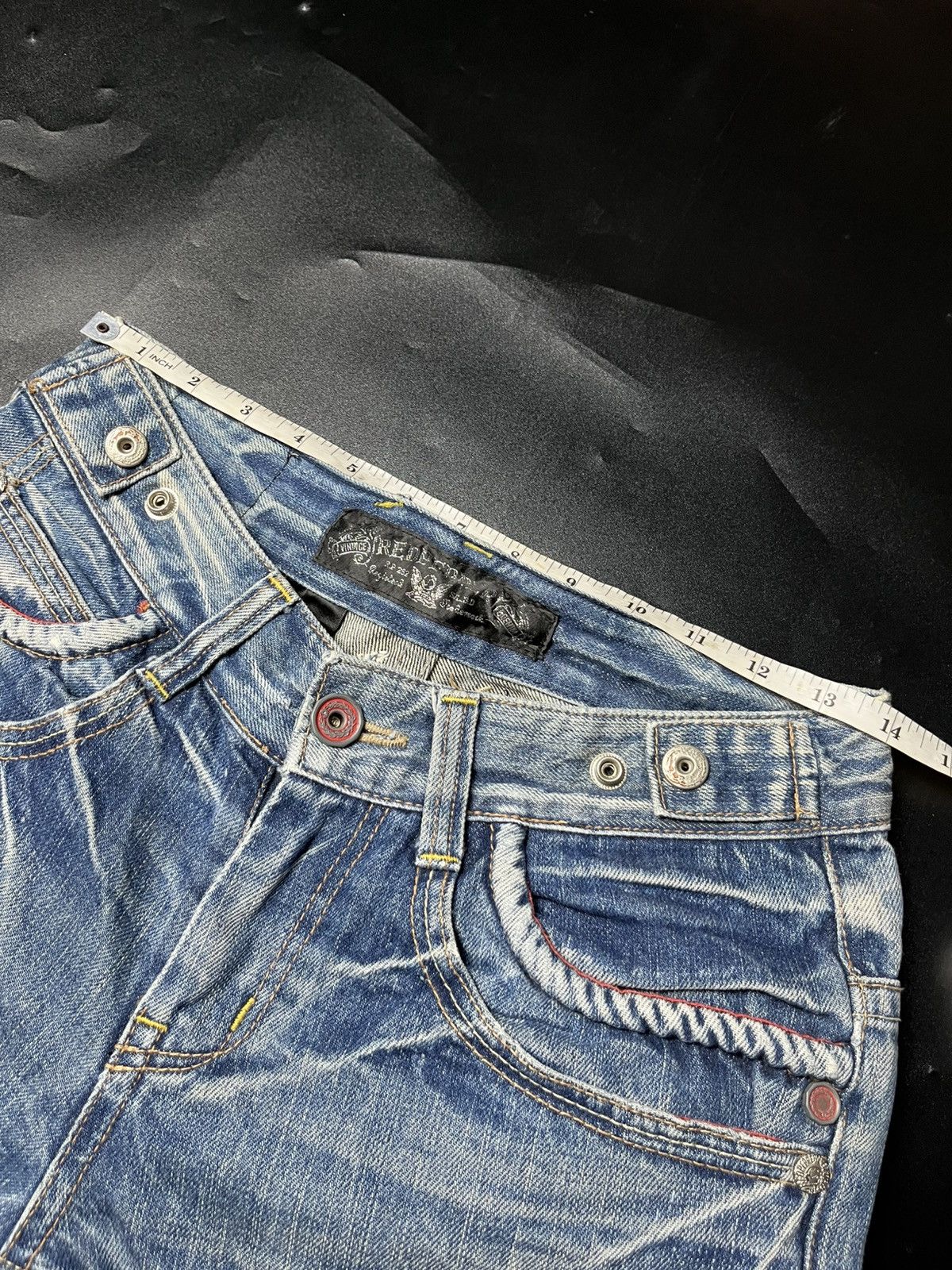 Japanese Brand RED PEPPER SUPER FLARE DISTRESSED JEANS Size US 29 - 15 Thumbnail
