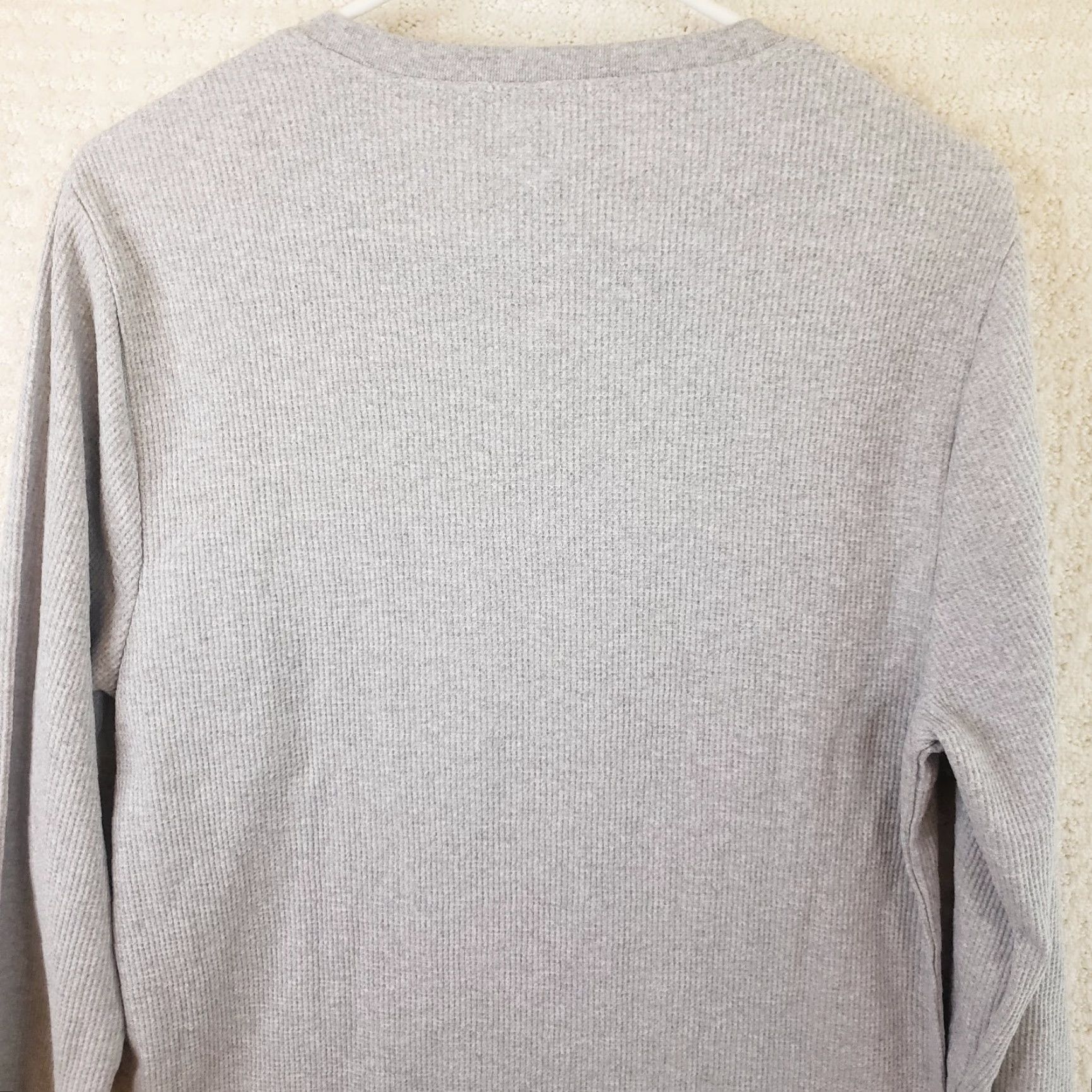 Lucky Brand Lucky Brand Henley Waffle Knit Long Sleeve Tee Gray Mens S Bear Logo New Vintage Size US S / EU 44-46 / 1 - 7 Thumbnail