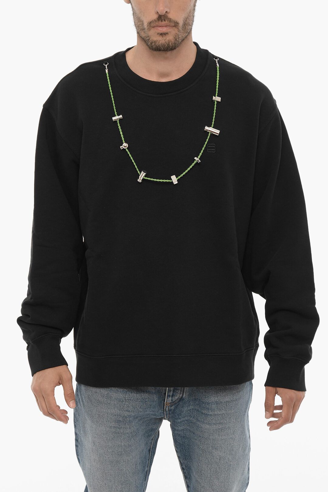 Ambush Design og1mm0925 Cotton Crewneck Sweatshirt in Black Size US XL / EU 56 / 4 - 1 Thumbnail