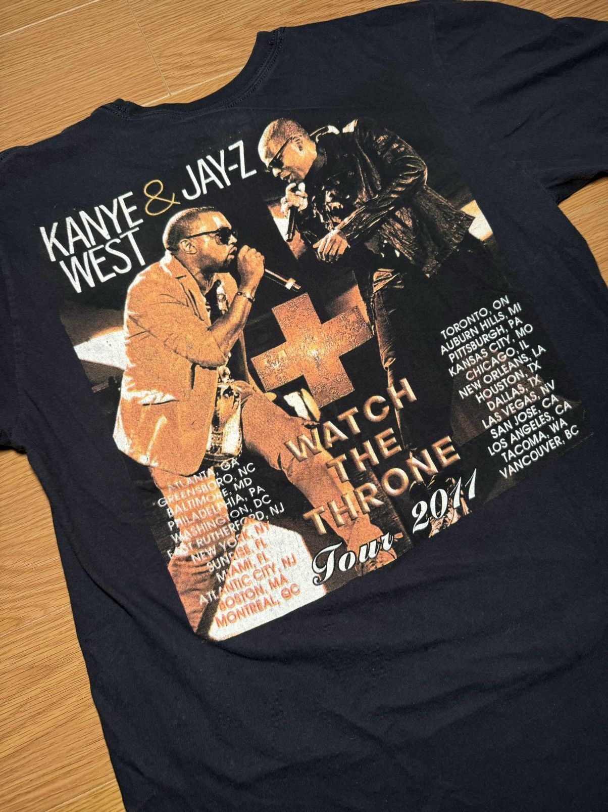 Jay-Z × Kanye West × Nike 2011 Kanye West & Jay Z Watch the Throne tour rap tee grail Size US L / EU 52-54 / 3 - 5 Thumbnail