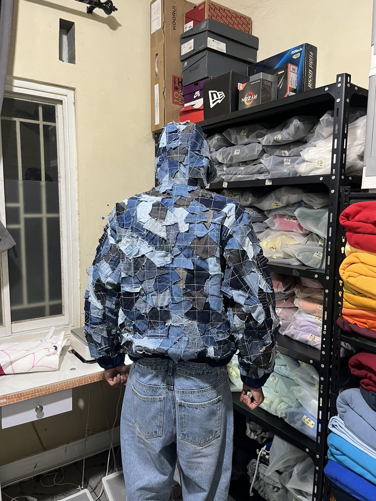 Japanese Brand Kapital Style Boro Sashiko Skeleton Zip Denim Jacket Size US L / EU 52-54 / 3 - 8 Thumbnail