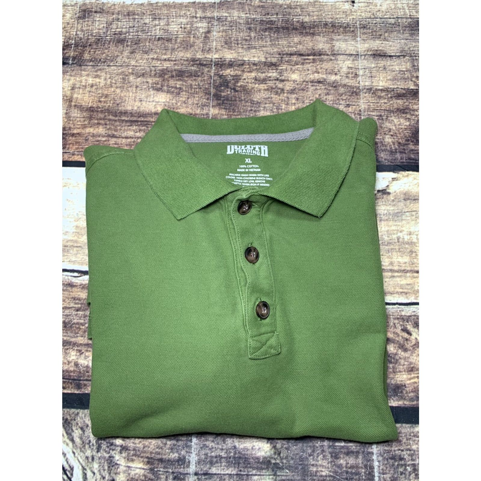 CO Duluth Trading Co Polo Shirt Men's Green XL 1/4 Button Short Sleeve Collared Regular Fit Vintage No Size US XL / EU 56 / 4 - 7 Thumbnail