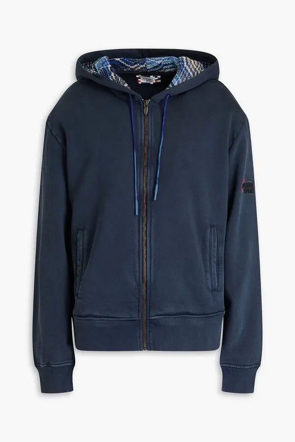 Missoni o1mle1025 Zip Logo Hoodie In Dark Blue Size US S / EU 44-46 / 1 - 1 Thumbnail