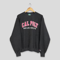 Champion Cal Poly San Louis Obispo Hoodie Adult S Sweatshirt Green Letterman