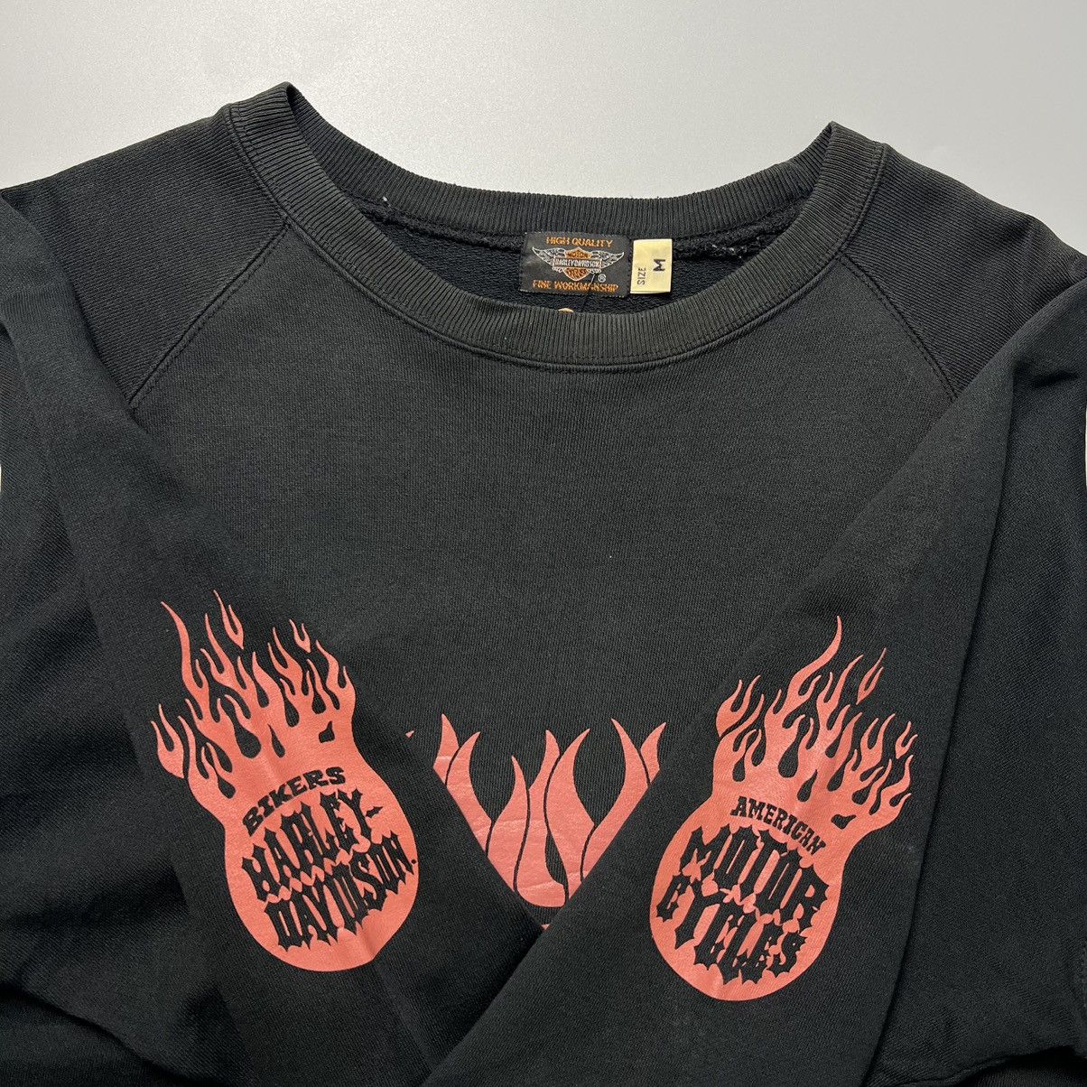 Harley Davidson × Vintage Vintage 1990s Harley Davidson Flame Crewneck Size US M / EU 48-50 / 2 - 4 Thumbnail